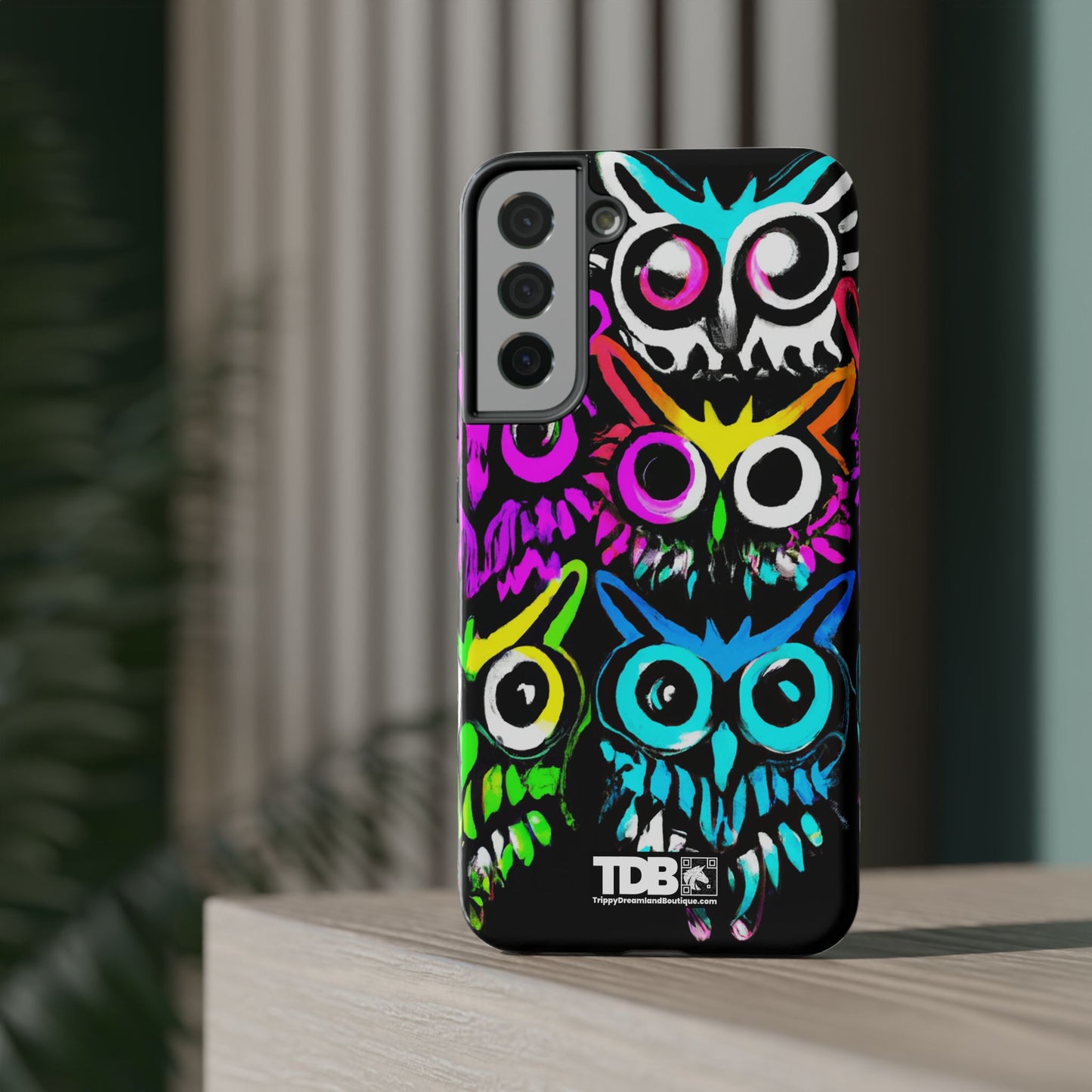 TDB Psychedelic Rave Owl Impact-Resistant Phone Case - Colorful Protection
