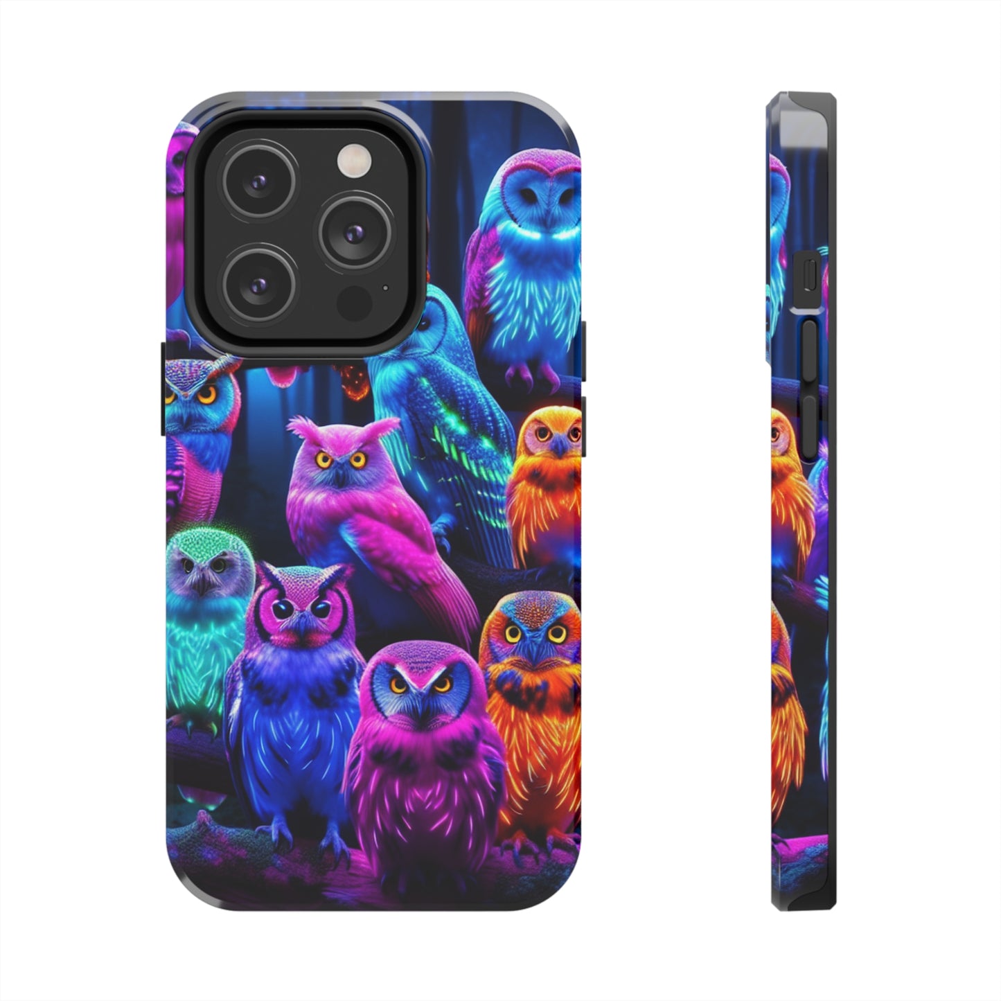 Neon Party of Owls NEON Owls Phone Case Iphone 7 8 9 10 11 12 13 14 Pro Max Mini Plus XR XS SE