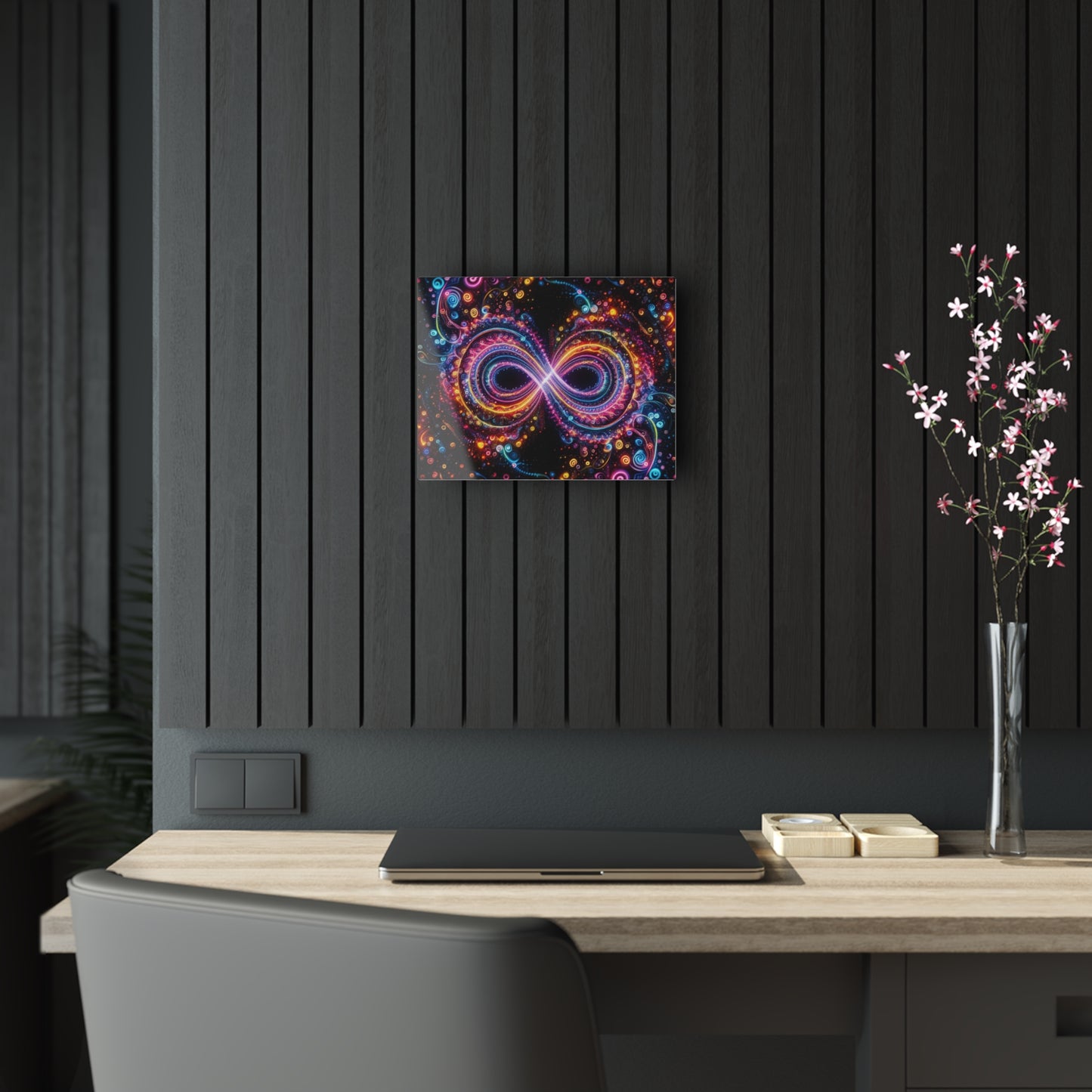Galactic Luminosity Fractalization Trippy infity Pattern 1/4" Glossy Acrylic Art