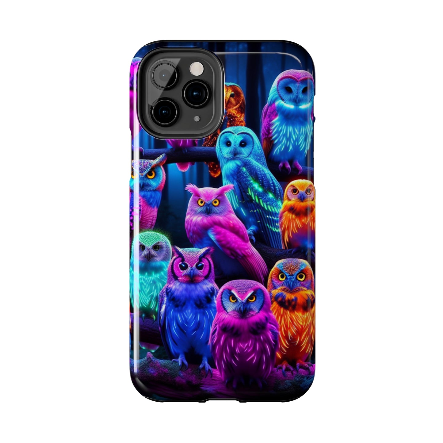 Neon Party of Owls NEON Owls Phone Case Iphone 7 8 9 10 11 12 13 14 Pro Max Mini Plus XR XS SE