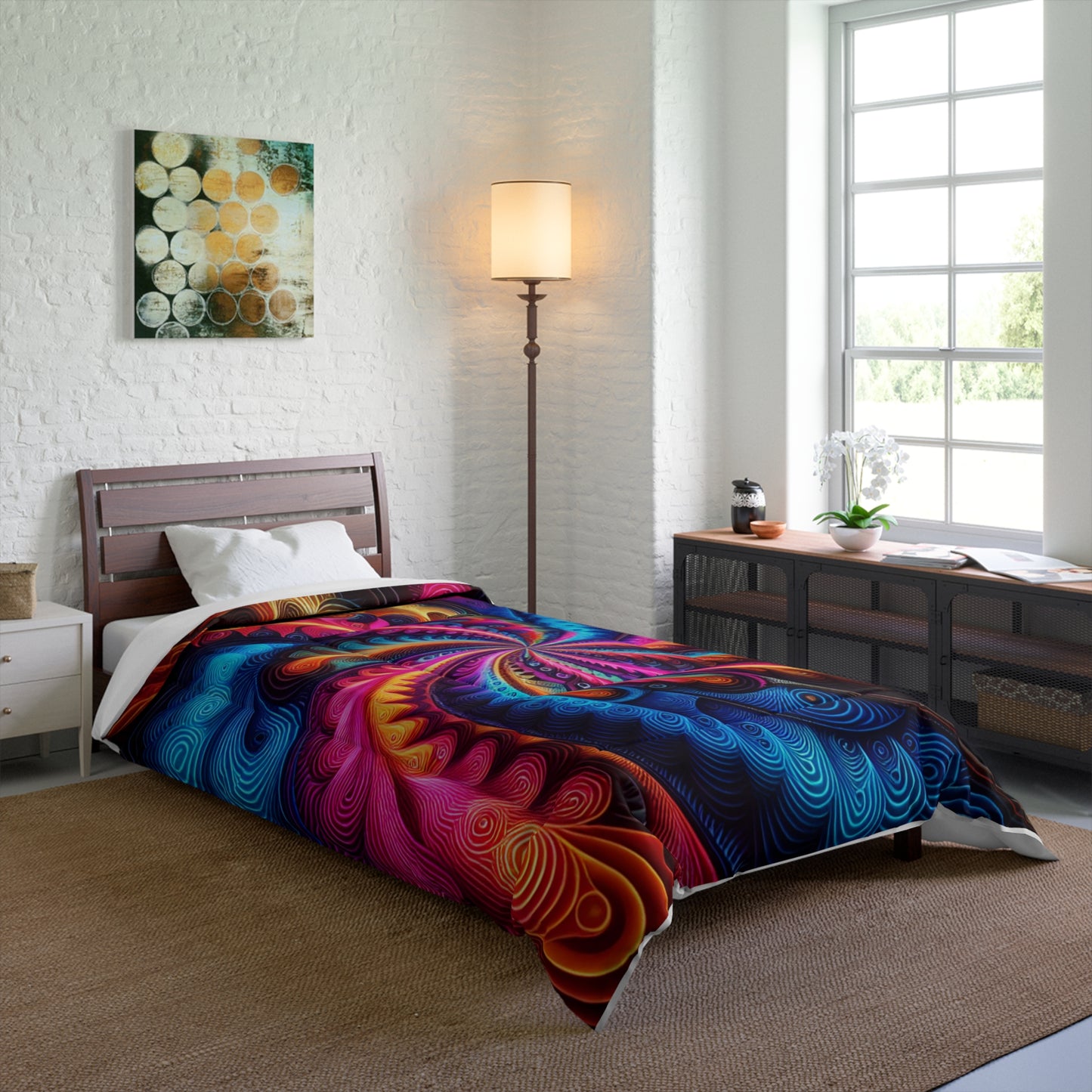 Cosmic Vibrazionz. Trippy Infinity Patterns Comforter Blanket