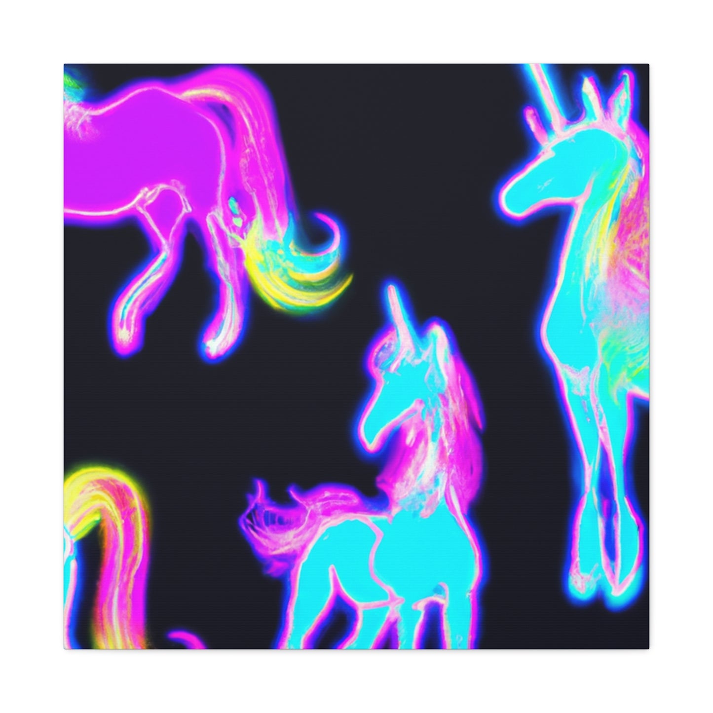 "Neon Magic" NEON Unicorns Art Canvas
