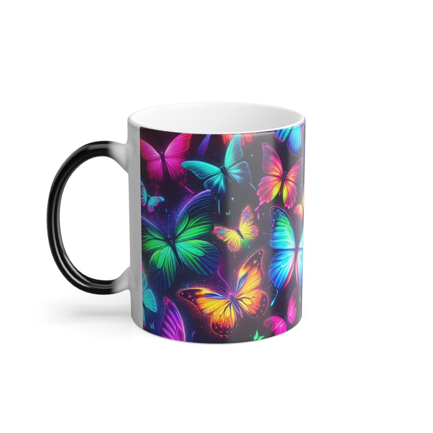 Luminous Neon Flutterfly! Neon Butterflies 11oz Color Morphing Mug