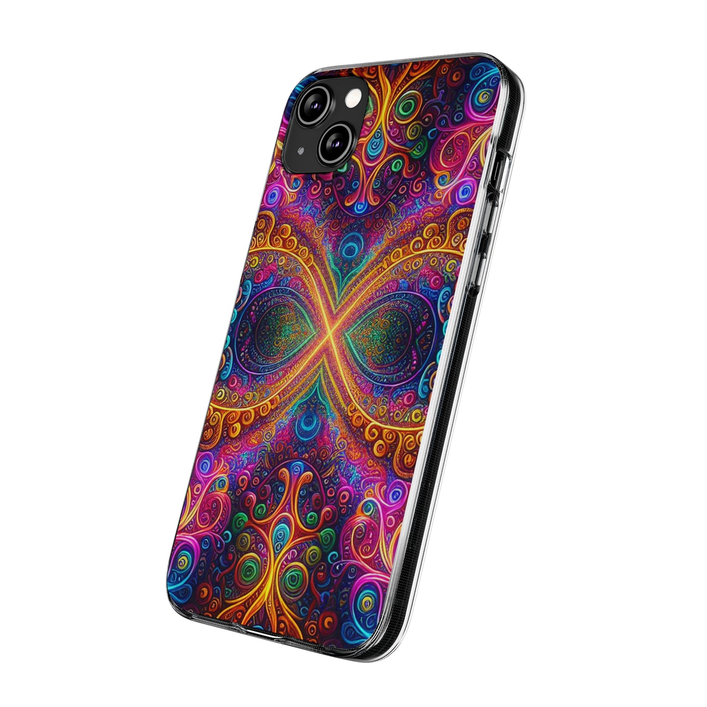 Vibrant Trippy Neon Infinity Swirls Infinity Patterns Art Polycarbonate Phone Case