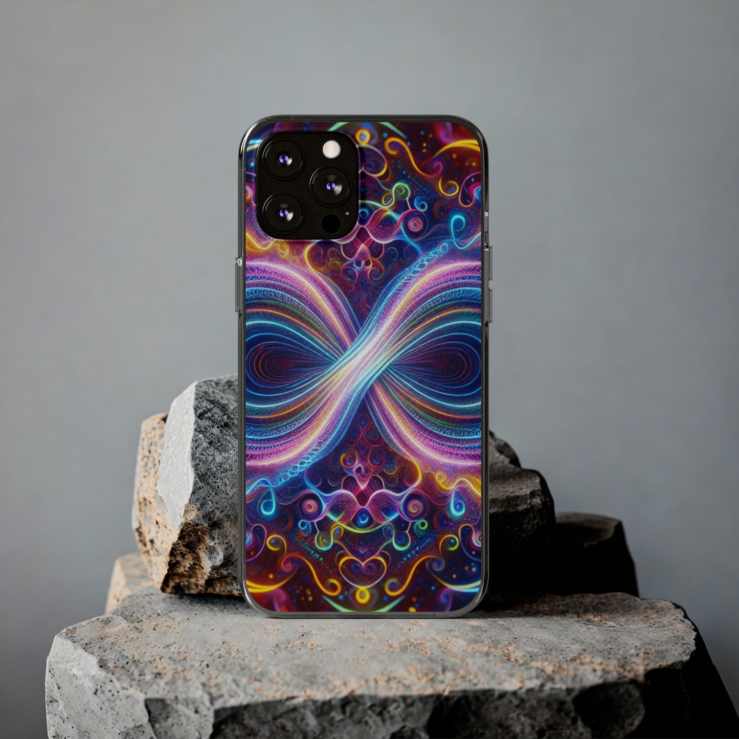 "Neon Infinity Bliss" Infinity Patterns Art Polycarbonate Phone Case