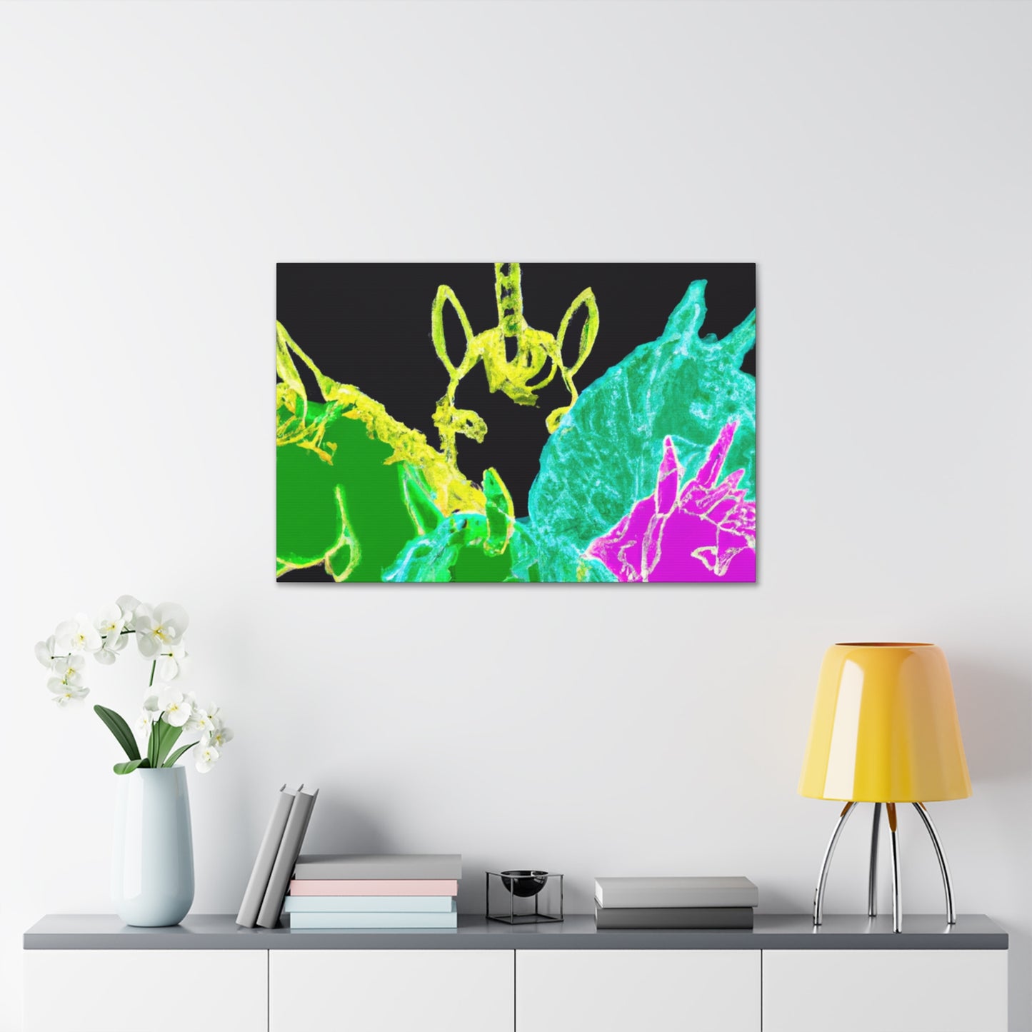 Neon Magicode Unicorns NEON Unicorns Art Canvas
