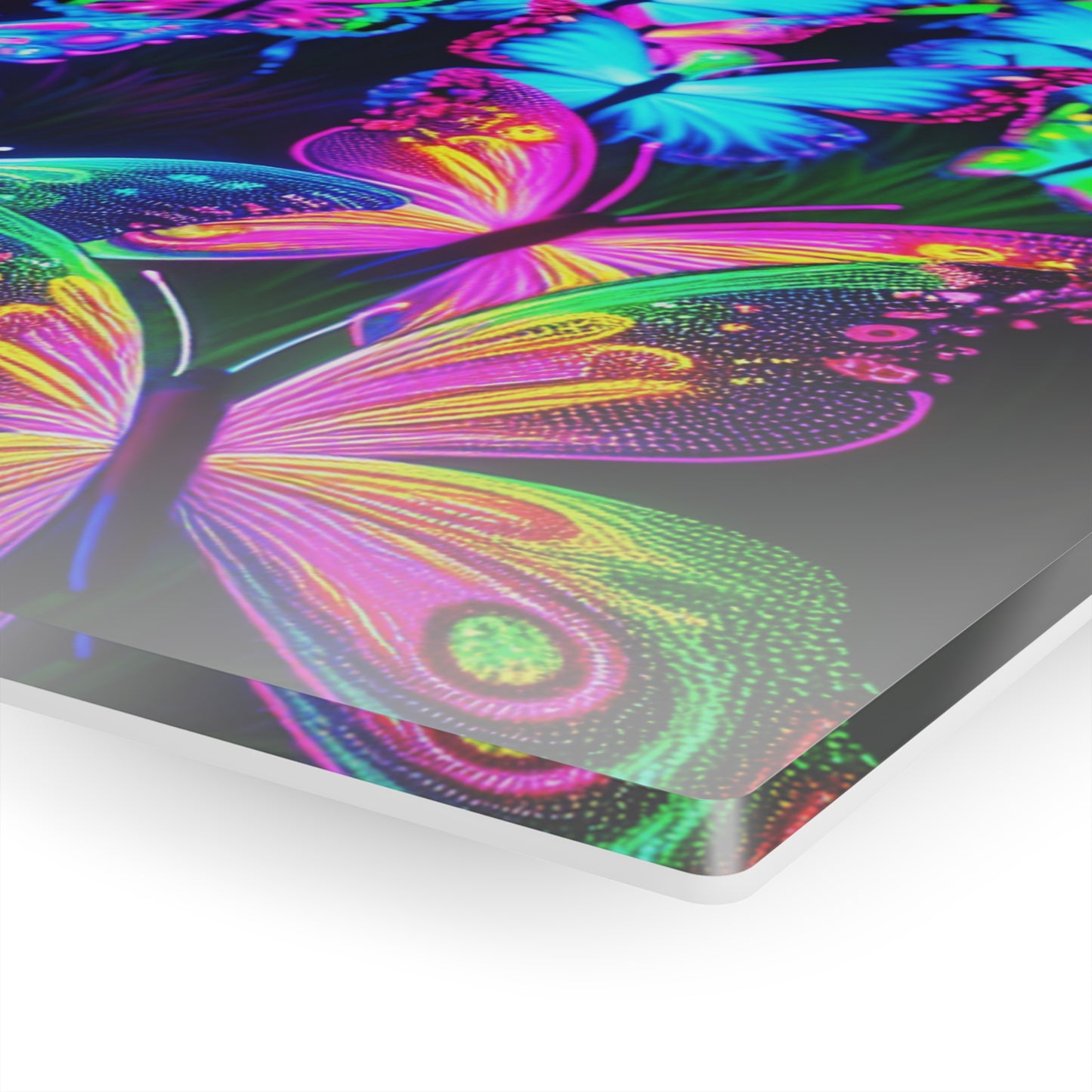 "Butterfly Cascade of Color" NEON Butterflies Art 1/4" Glossy Acrylic Art