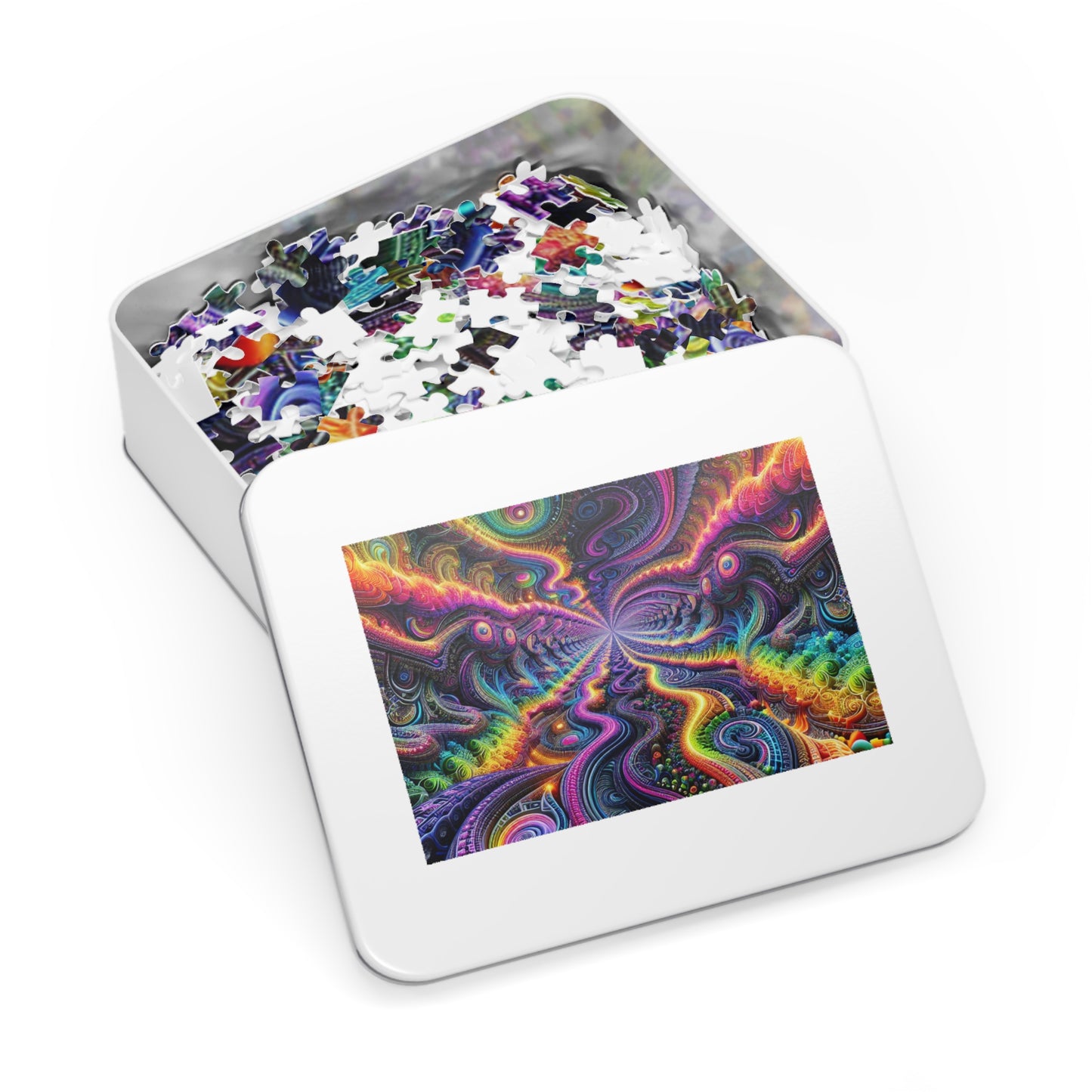 VibNeoInfinity. - Neon Trippy Infinity Patterns Puzzle 30, 110, 252, and 1000 Pieces