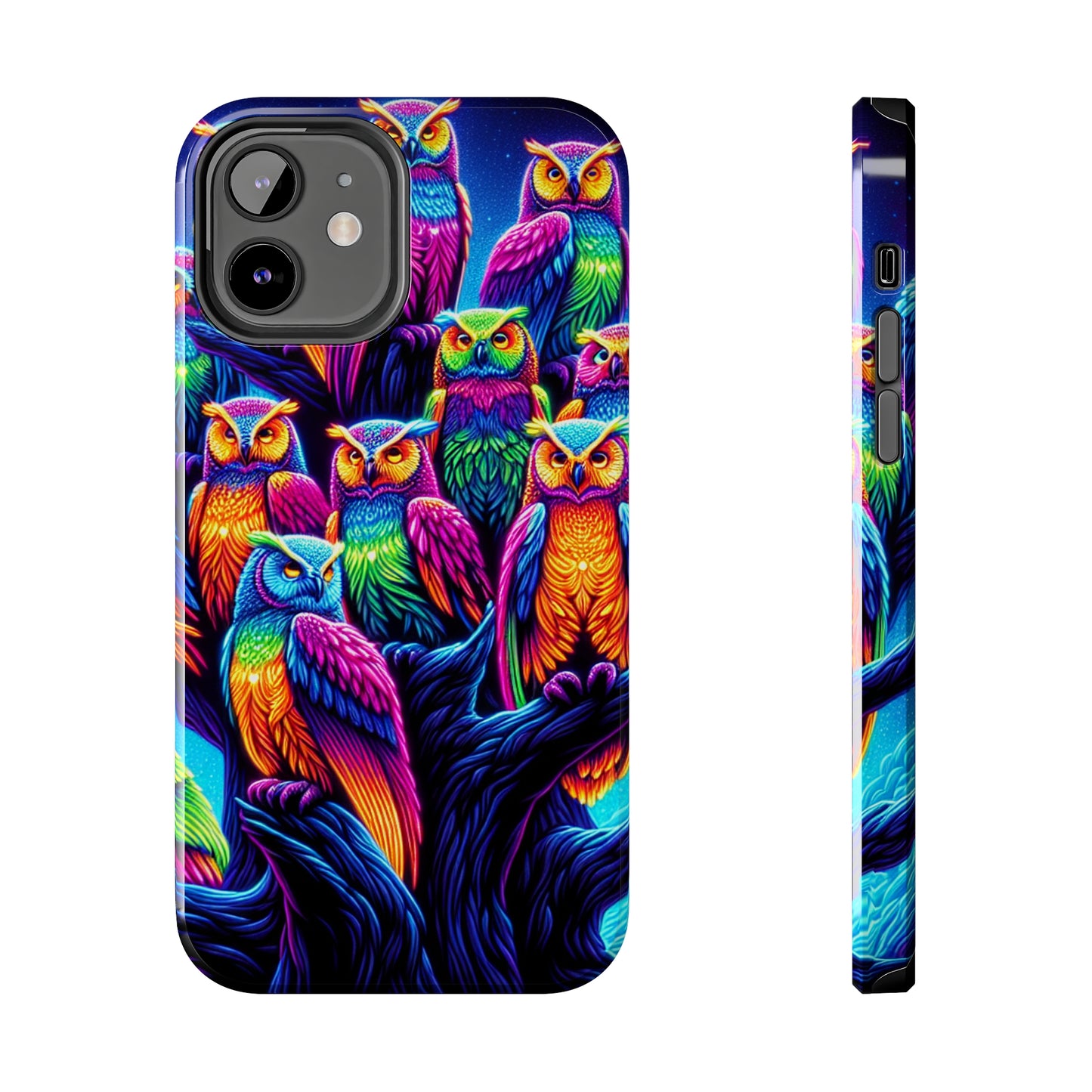 Neon Nocturne. NEON Owls Tough Phone Case