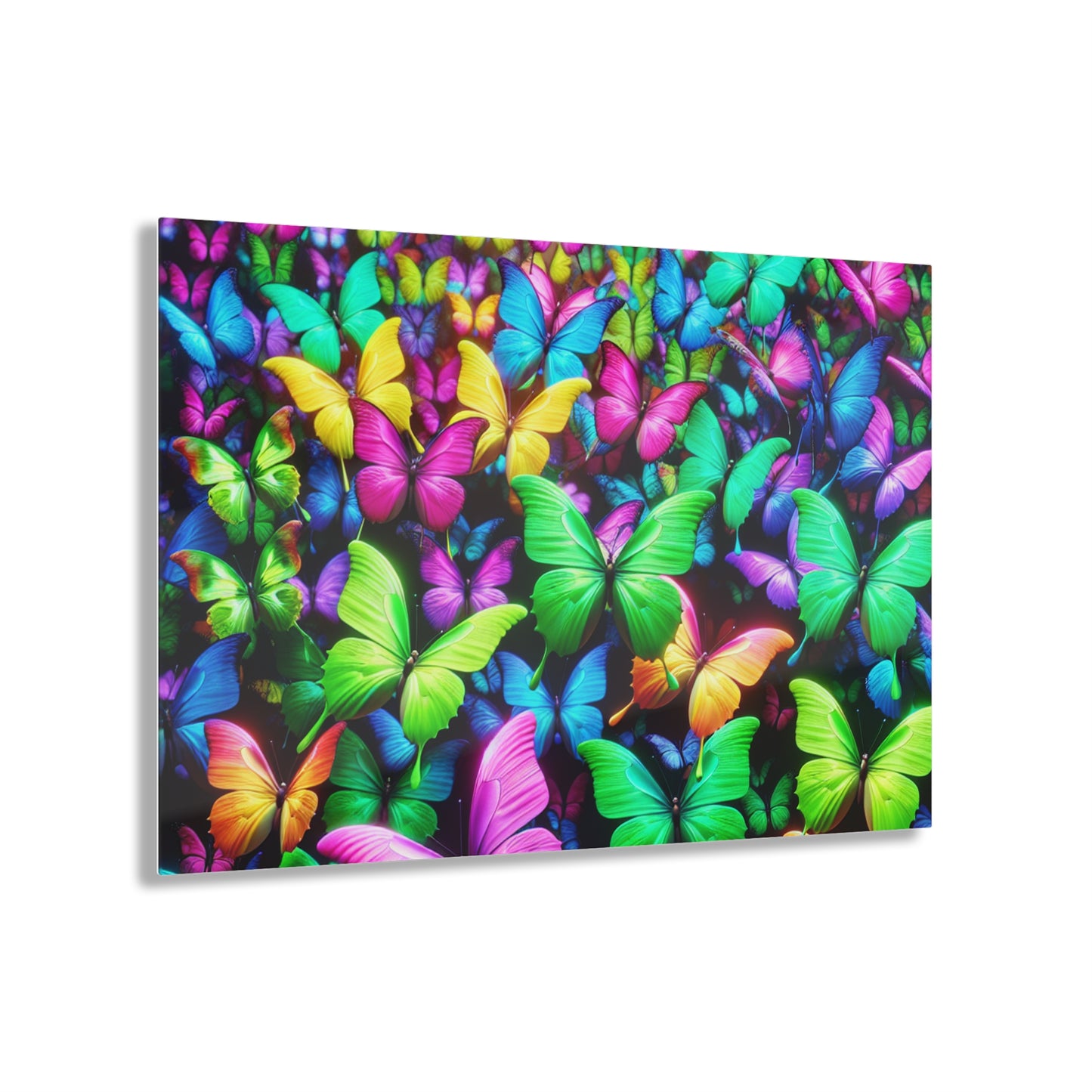 Neon Butterfly Splendor. NEON Butterflies Art 1/4" Glossy Acrylic Art