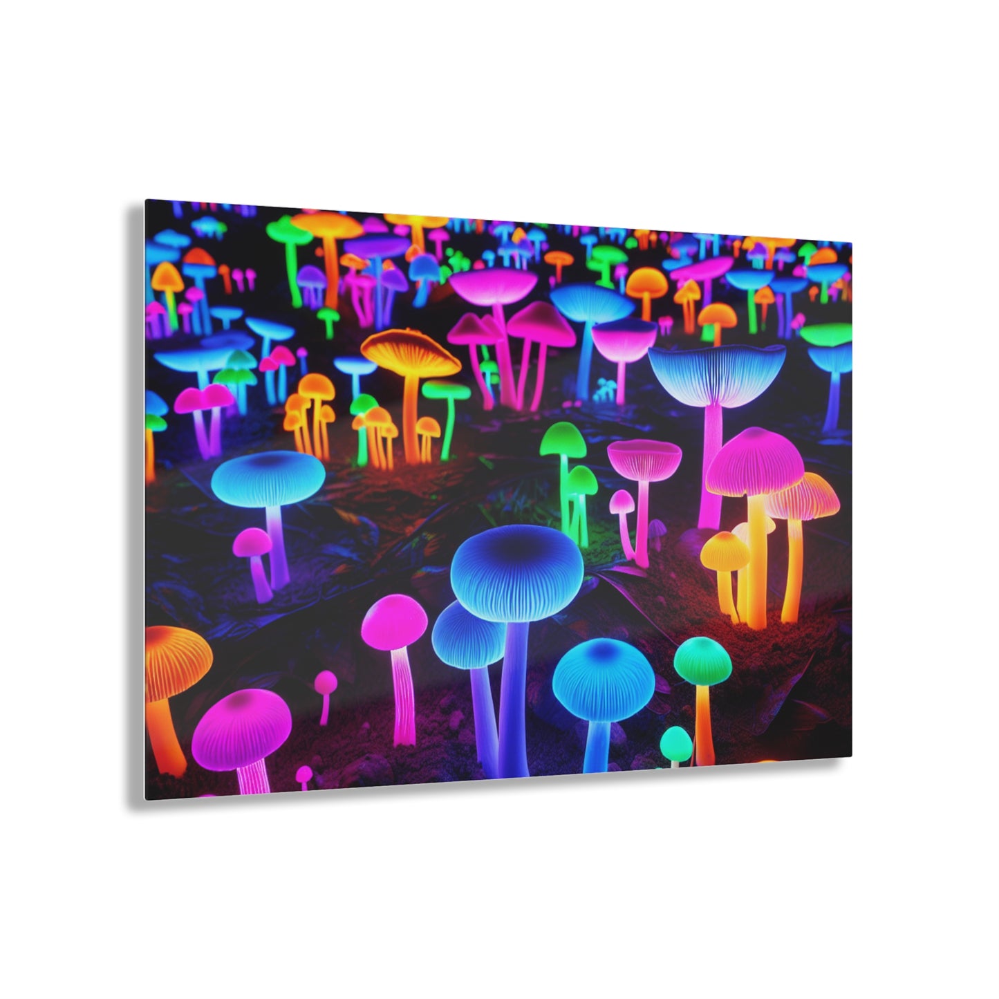 Neon Fungi Vibes. Mushrooms 1/4" Glossy Acrylic Art