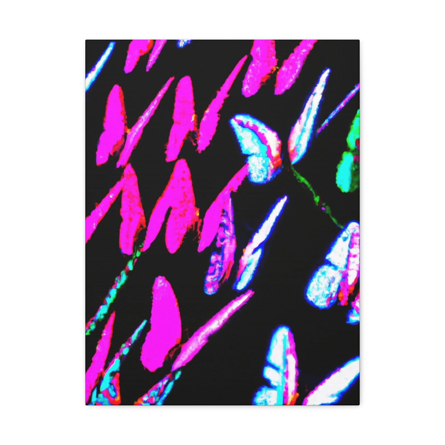 "Neon-Butterfly Prism" Neon Butterflies Art Canvas