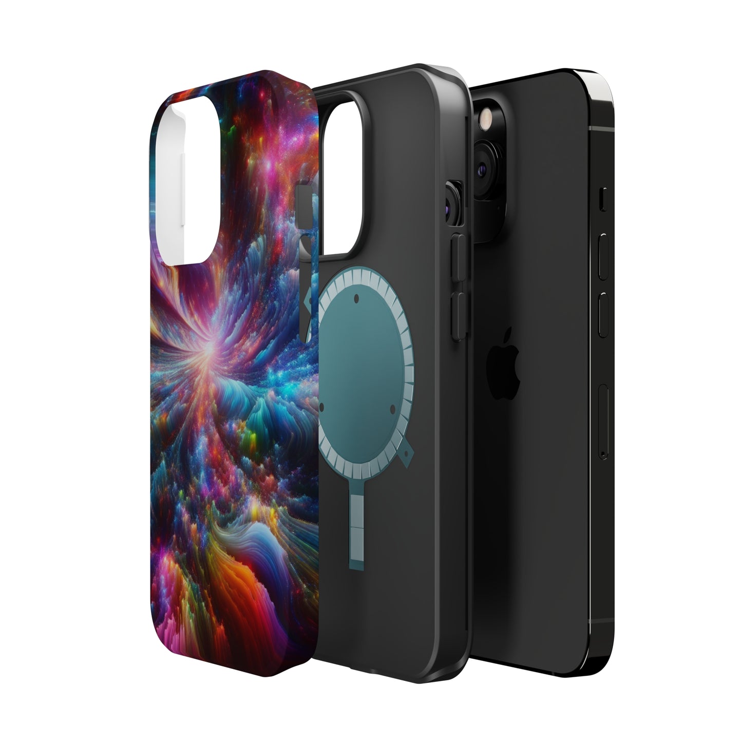 Neon Infinity Chromadrift. Neon Trippy Infinity Patterns Premium Art Magsafe Magnet Tough IPhone 13 14 15 Pro Plus Max and Mini in Matte and Glossy Phone cases