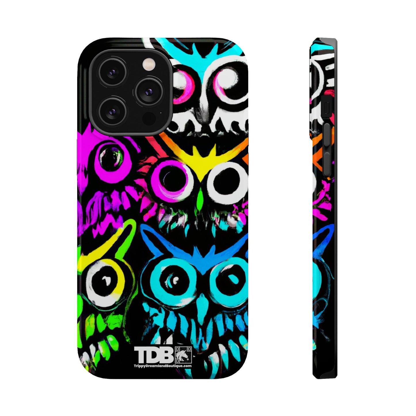 TDB iPhone Magnetic Tough Case - Psychedelic Rave Owl Design