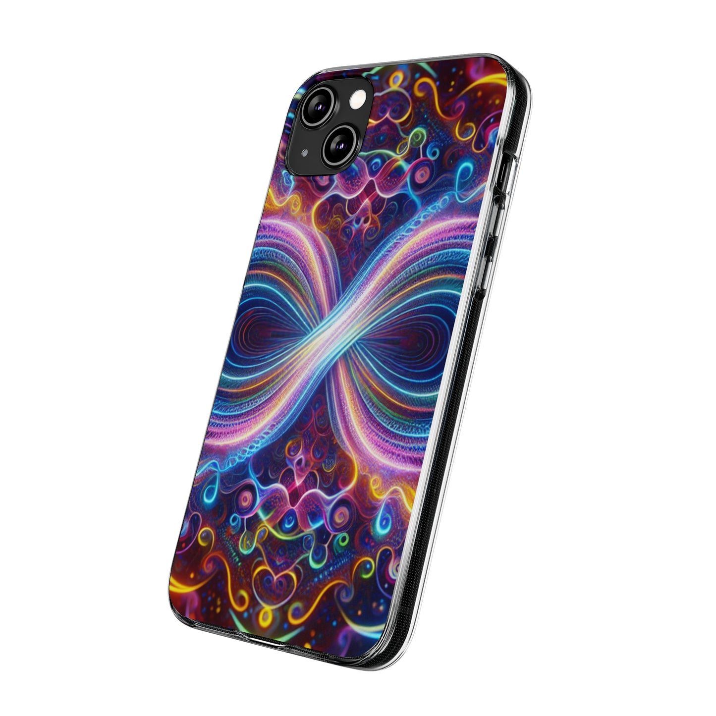 "Neon Infinity Bliss" Infinity Patterns Art Polycarbonate Phone Case
