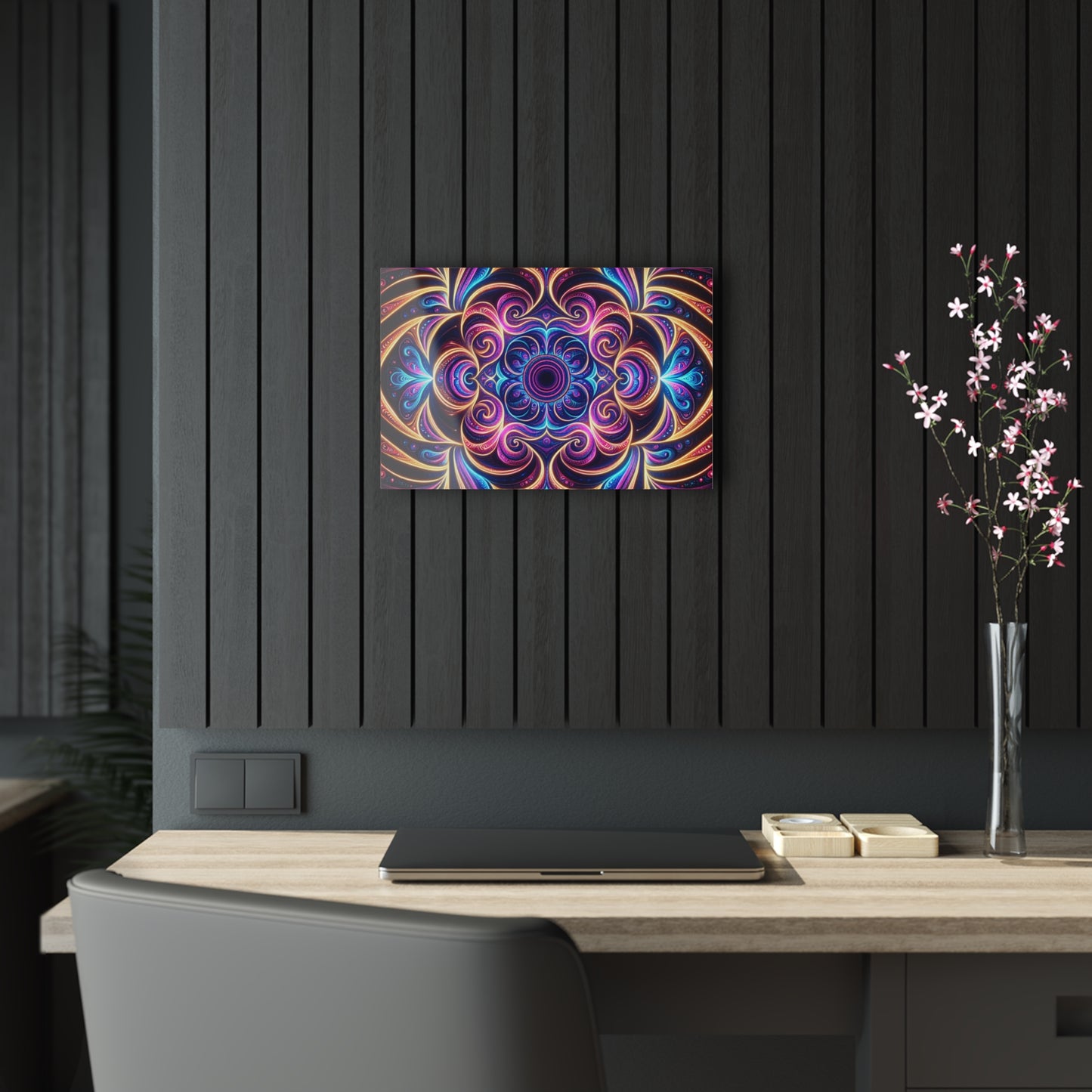 Cosmic Caressassement Trippy infity Pattern 1/4" Glossy Acrylic Art