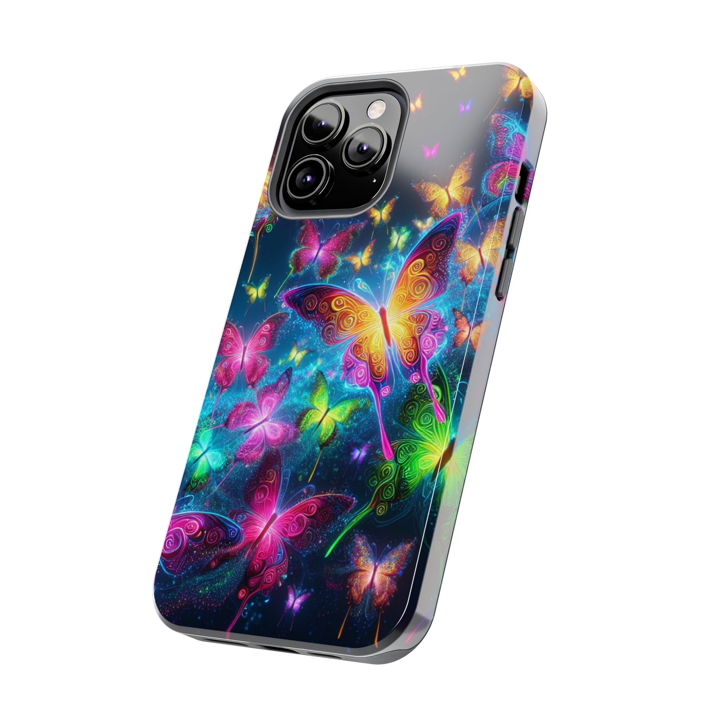 Neon Butterflies In Flight. NEON Butterflies Tough Phone Case