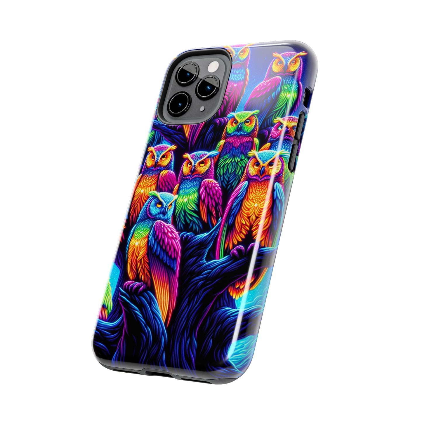Neon Nocturne. NEON Owls Tough Phone Case