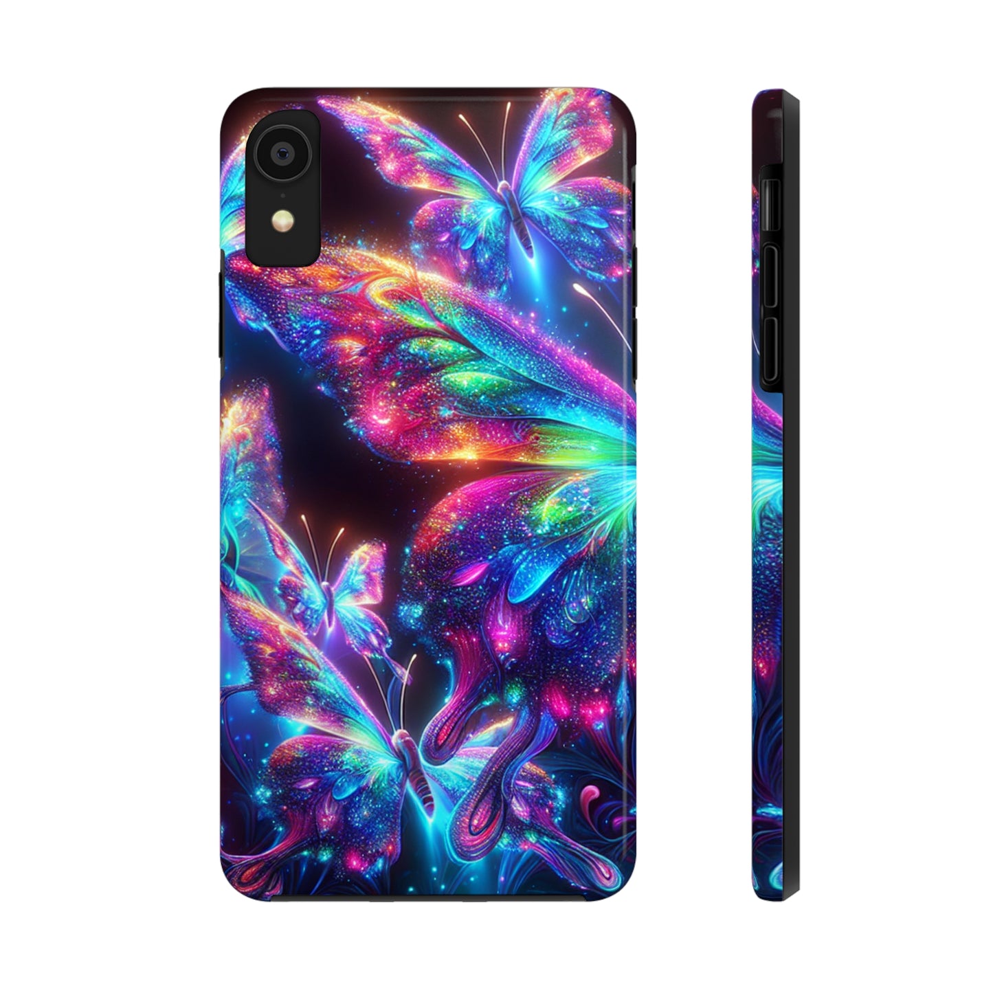 "Butterfly Prism Eruption" NEON Butterflies Tough Phone Case
