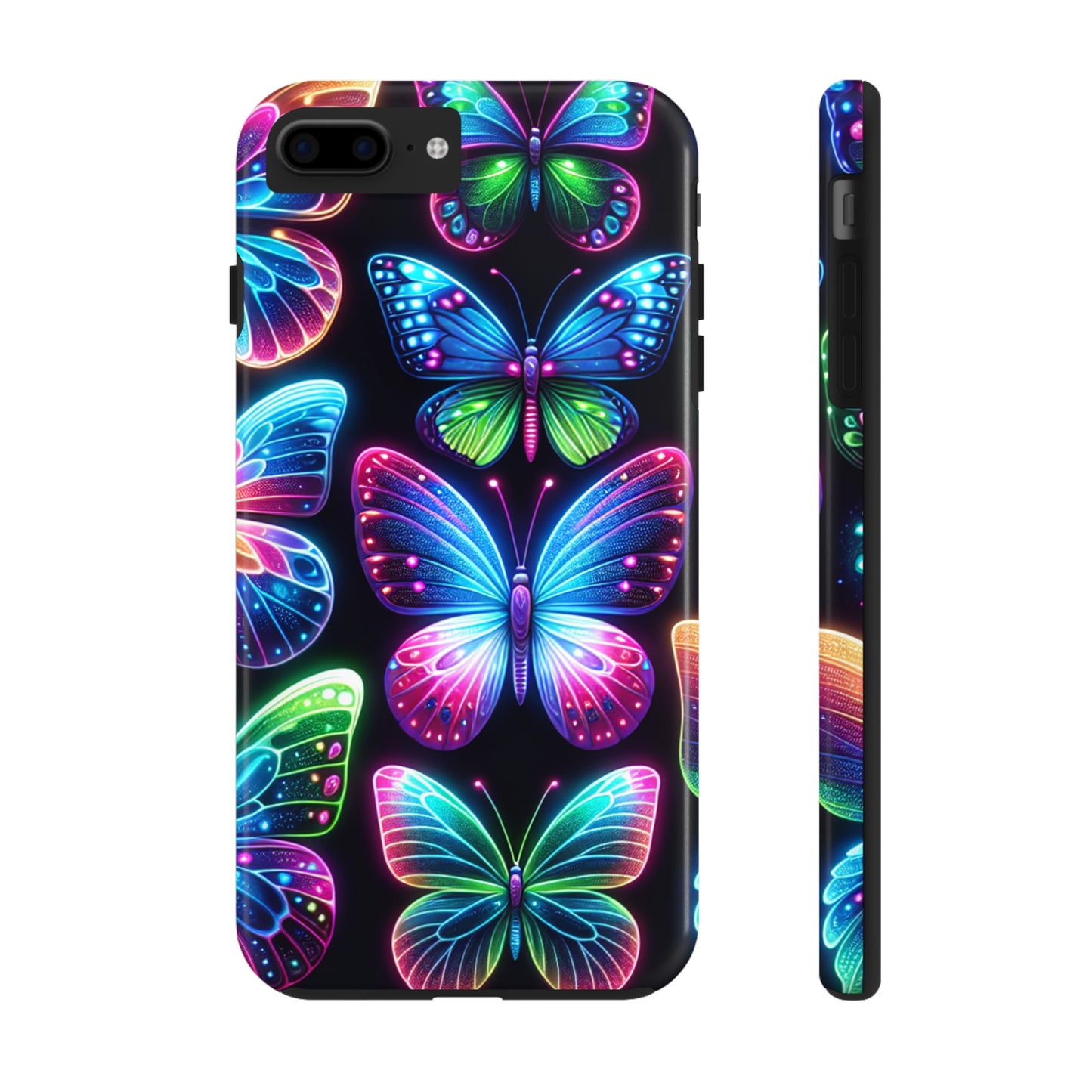 "Dance of the Neon Butterflies" NEON Butterflies Tough Phone Case Iphone 6 7 8 9 10 11 12 13 14 SE X XR XS Pro Max Mini Plus