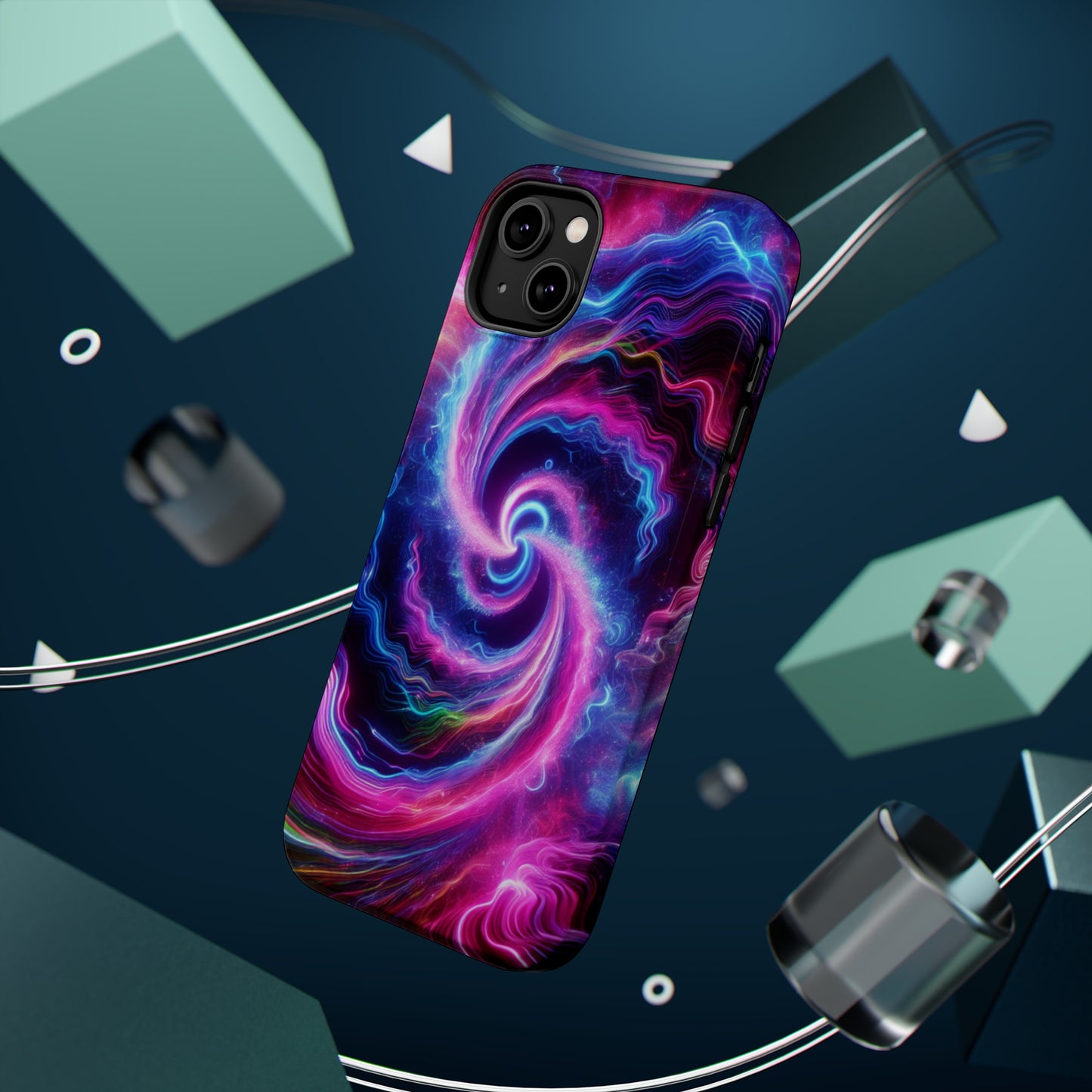 Infinite Neon Horizon Neon Trippy Infinity Patterns Premium Art Magsafe Magnet Tough IPhone 13 14 15 Pro Plus Max and Mini in Matte and Glossy Phone cases