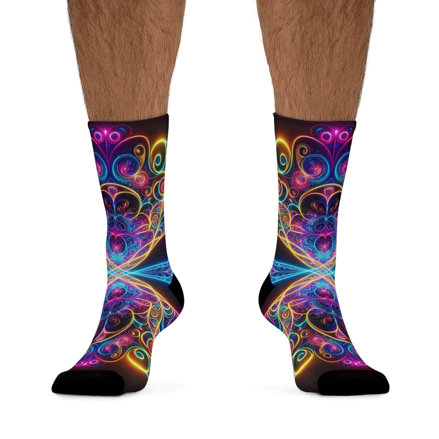 TDB Cosmic Trippin' Neoneverse. Trippy Recycled Poly Socks