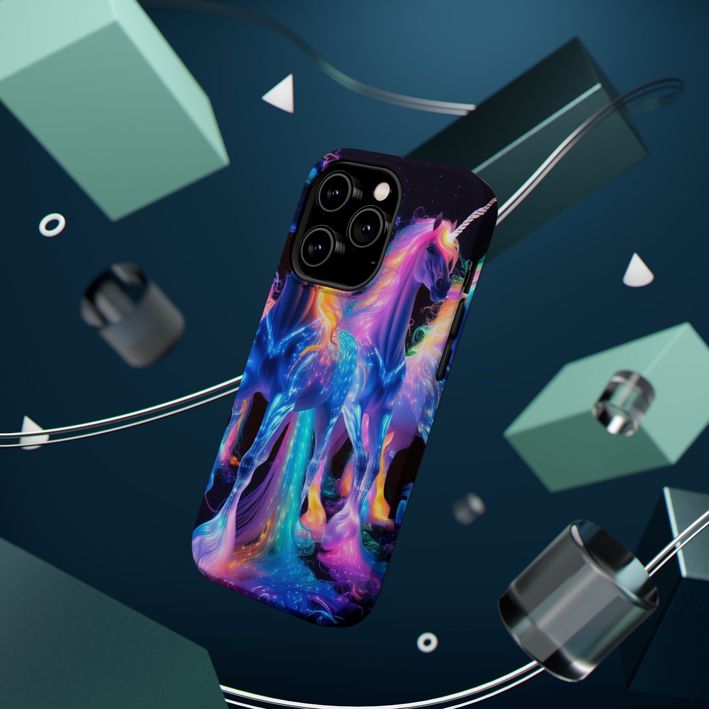 Neon Unicorn Bliss Neon Unicorns Premium Art Magsafe Magnet Tough IPhone 13 14 15 Pro Plus Max and Mini in Matte and Glossy Phone cases