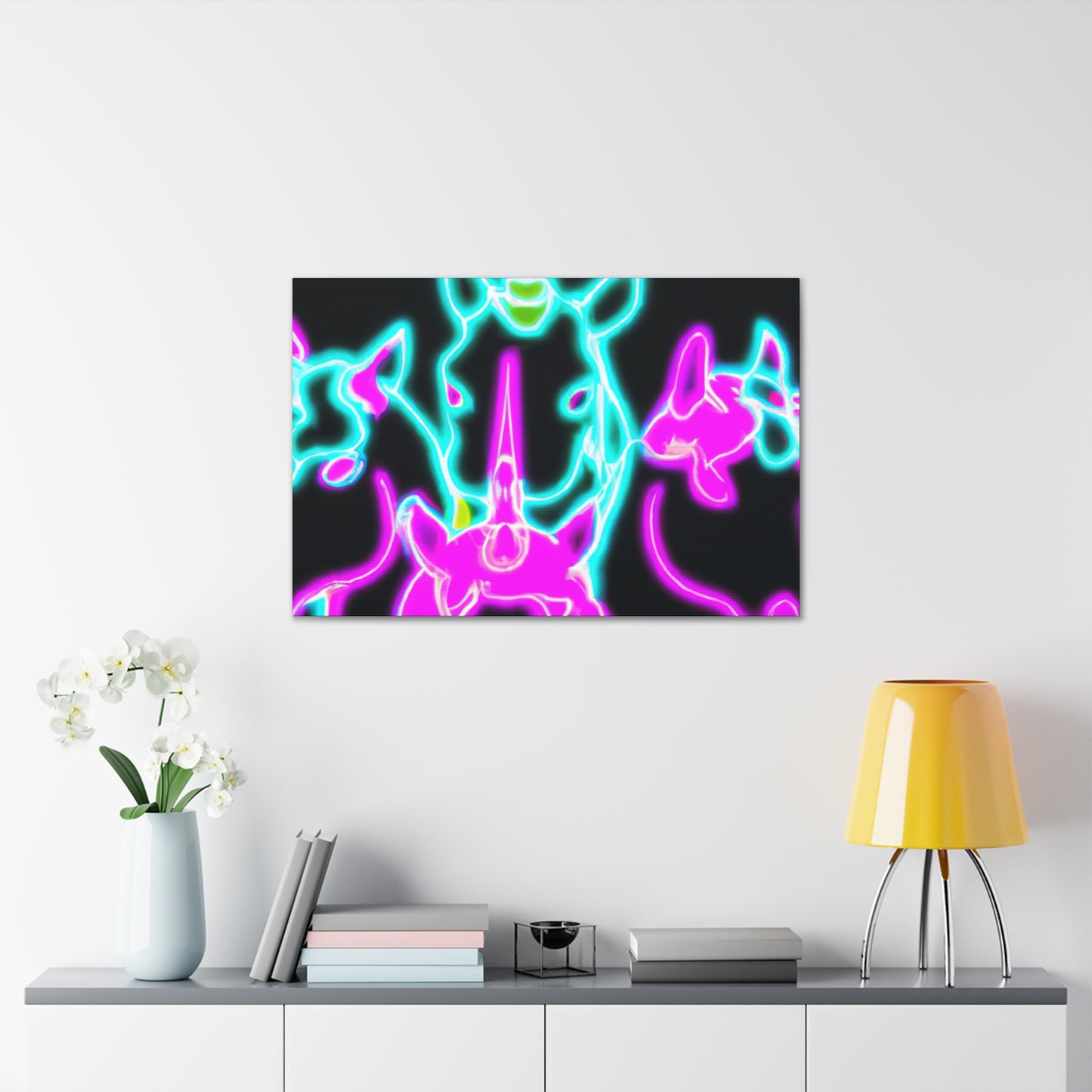 Neon Unicorns Galore! NEON Unicorns Art Canvas
