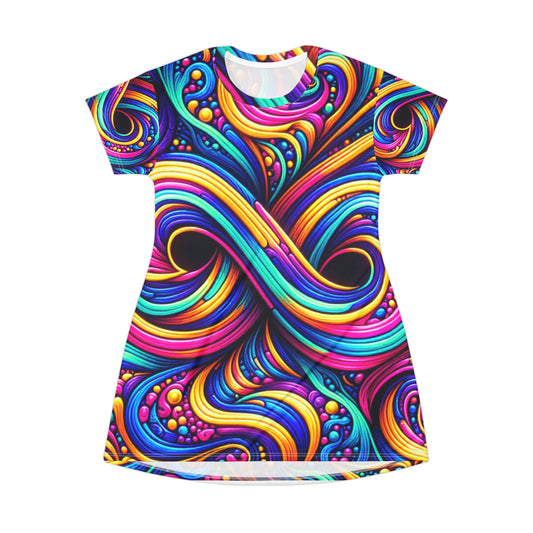 Cosmic Radiant Slithers Infinity Patterns Womans T Shirt Dress