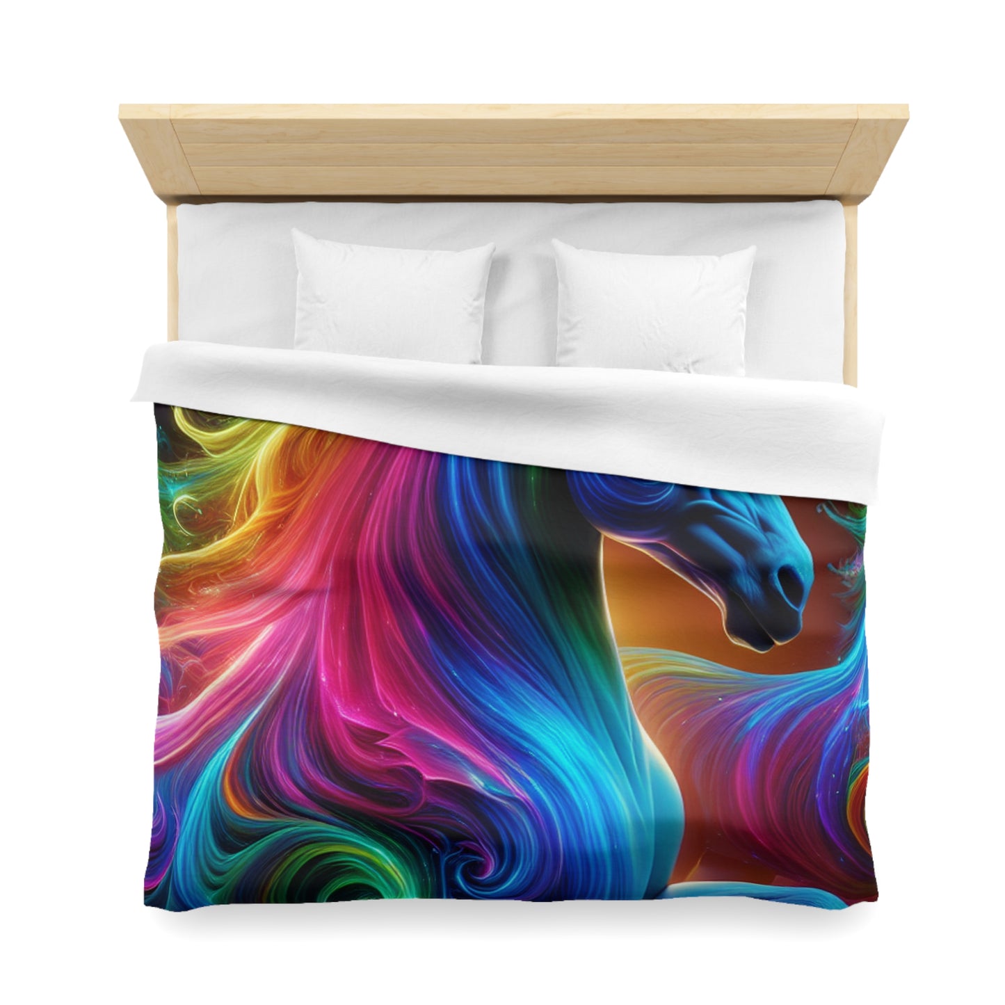 Giovanni Caravaggio - NEON Unicorns Microfiber Duvet Cover