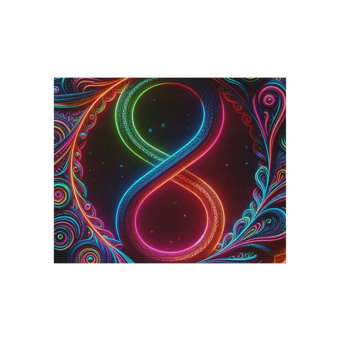Neon Vortex Infinity. Infinity Patterns Outdoor Rug
