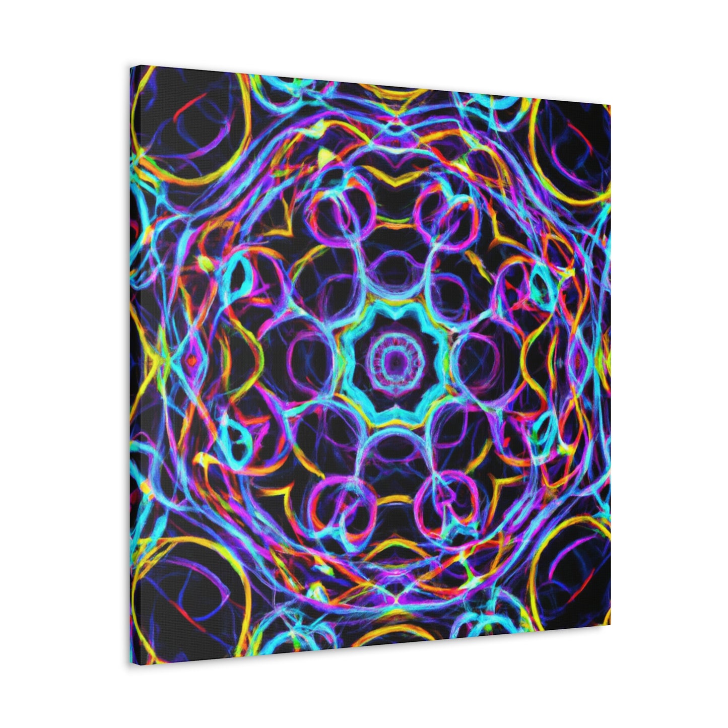 Neon Infinity Voyage. Trippy Infinity Patterns Art Canvas