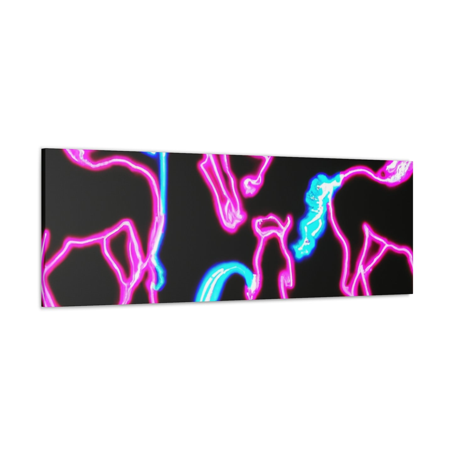 "Enchanted Fluorescence" NEON Unicorns Art Canvas