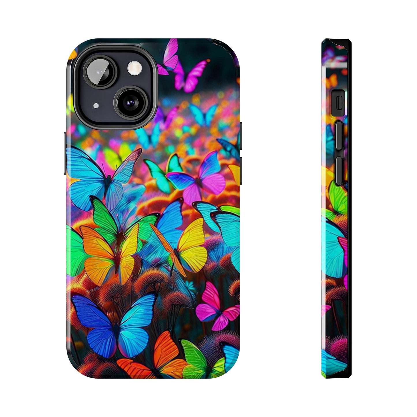 "Neon Butterfly Mural" NEON Butterflies Tough Phone Case Iphone 6 7 8 9 10 11 12 13 14 SE X XR XS Pro Max Mini Plus