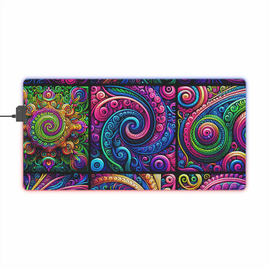 Neon Infinitude. NEON Infinity Patterns Art LED Mousepad