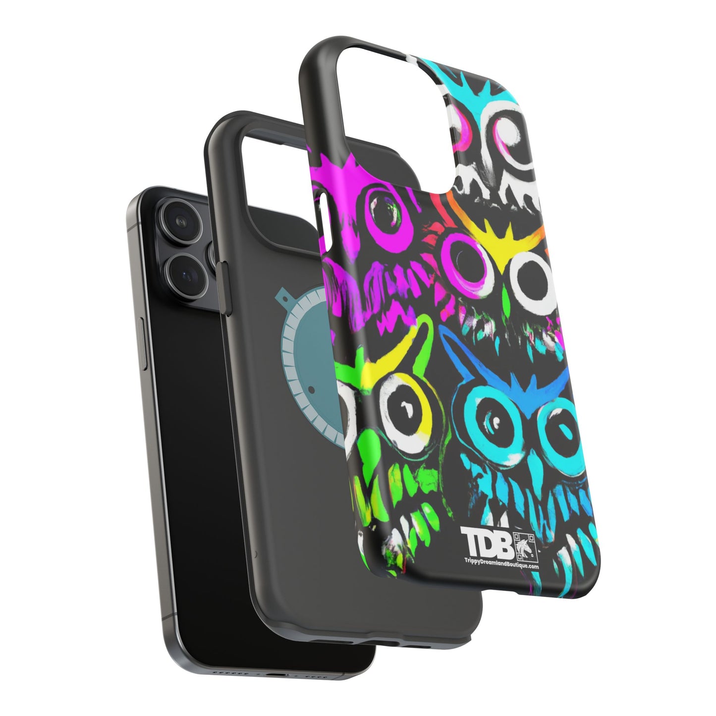 TDB iPhone Magnetic Tough Case - Psychedelic Rave Owl Design