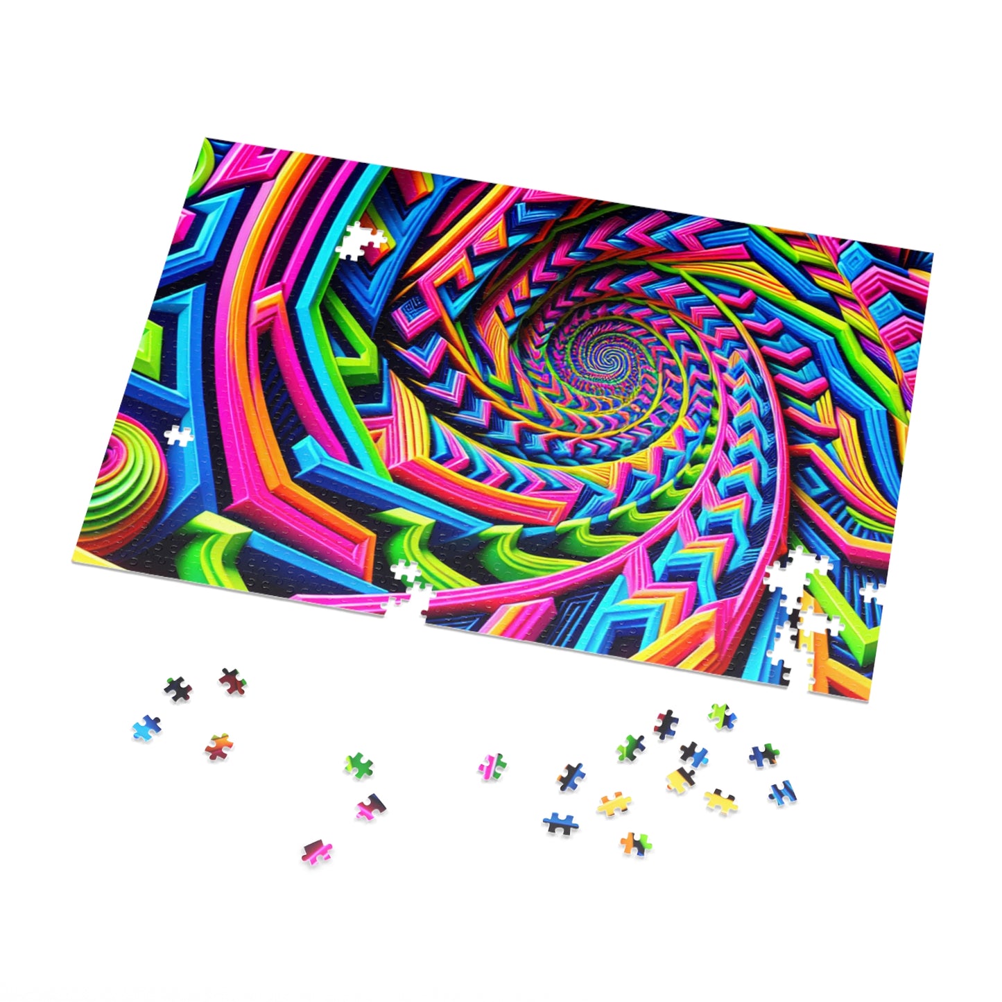 Neon Infinipat. - Neon Trippy Infinity Patterns Puzzle 30, 110, 252, and 1000 Pieces