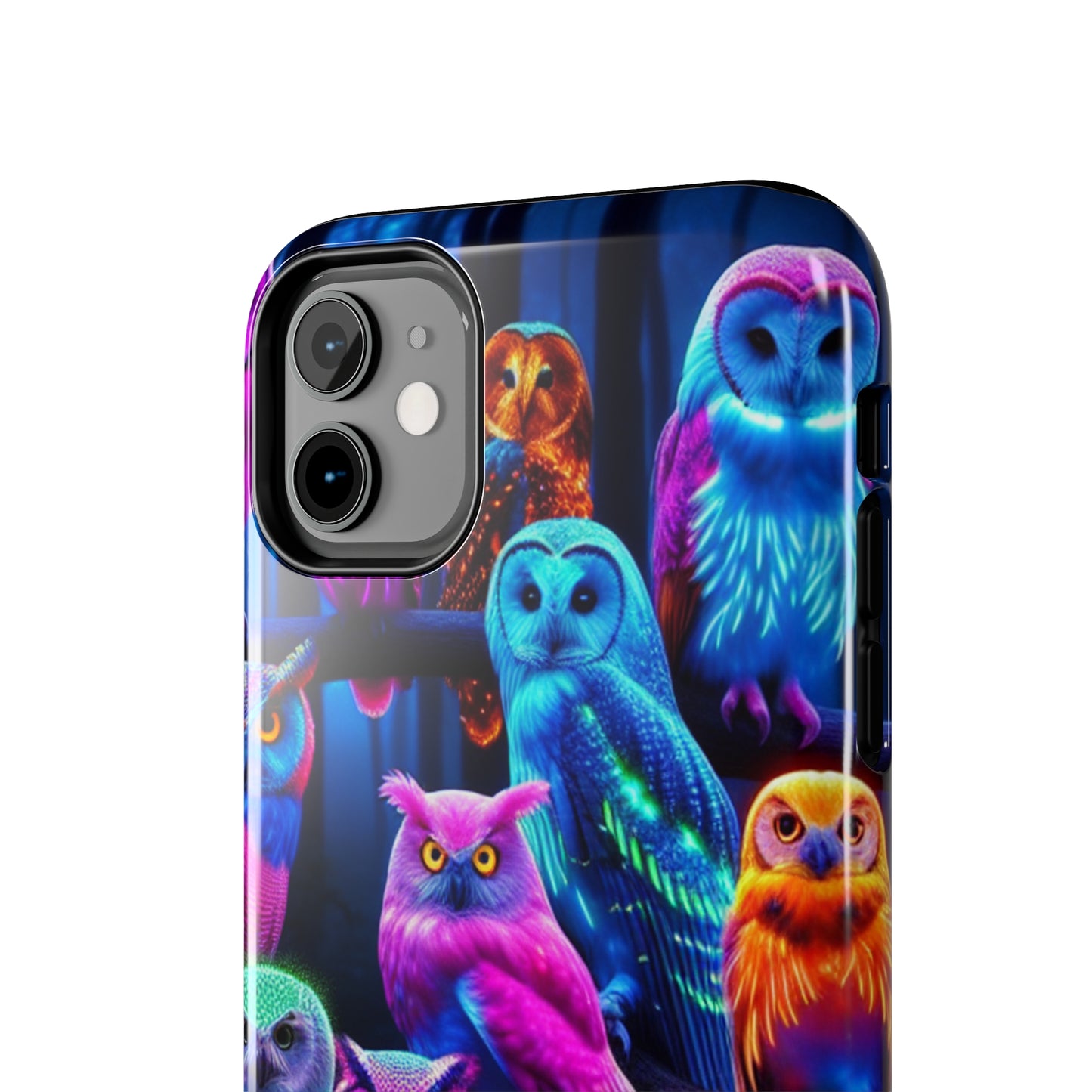 Neon Party of Owls NEON Owls Phone Case Iphone 7 8 9 10 11 12 13 14 Pro Max Mini Plus XR XS SE