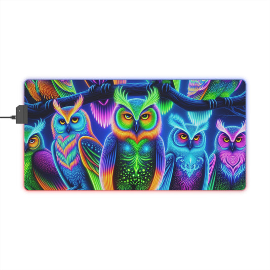 Neon Nightwatch NEON Owls Art LED Mousepad