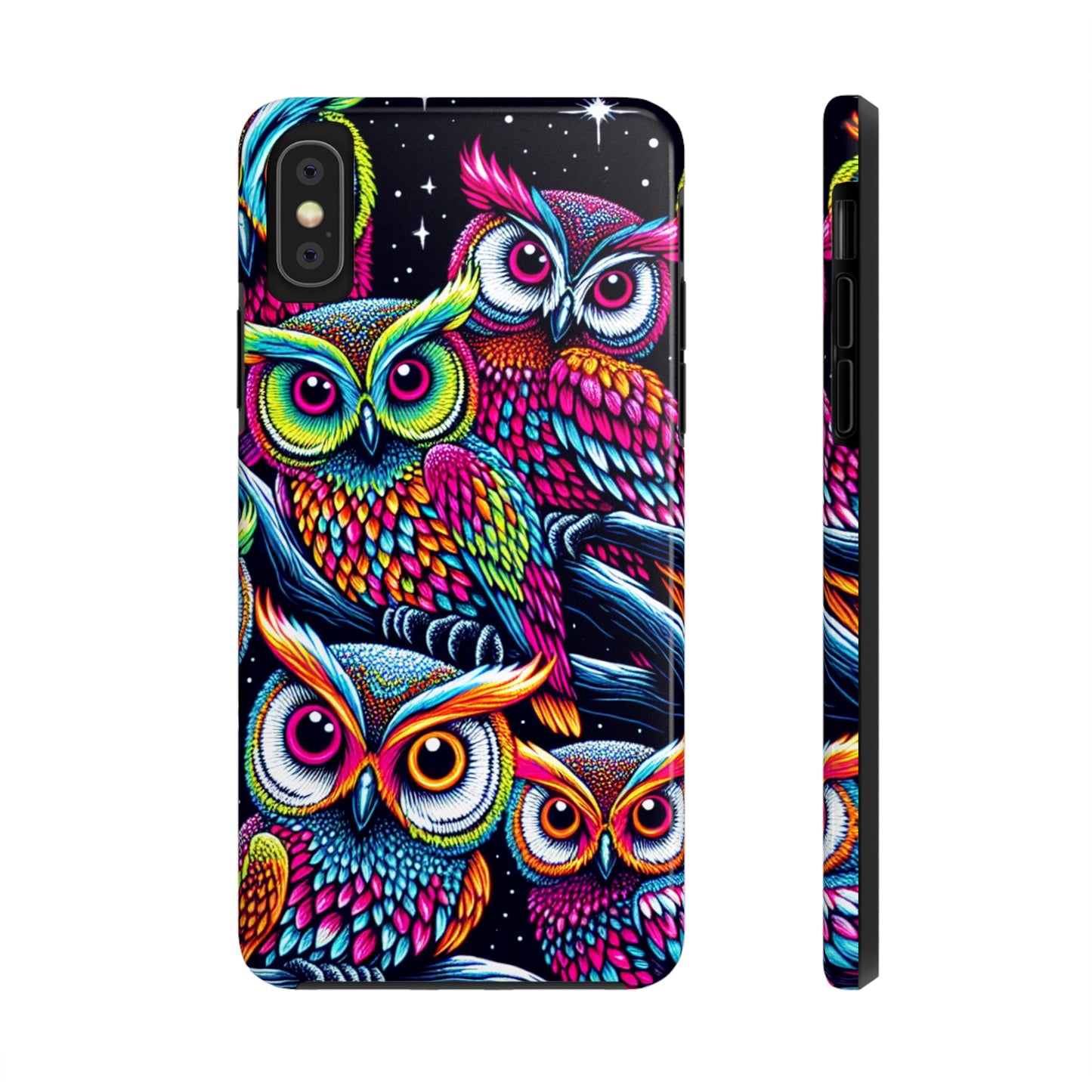 "Neon Nocturne" NEON Owls Tough Phone Case