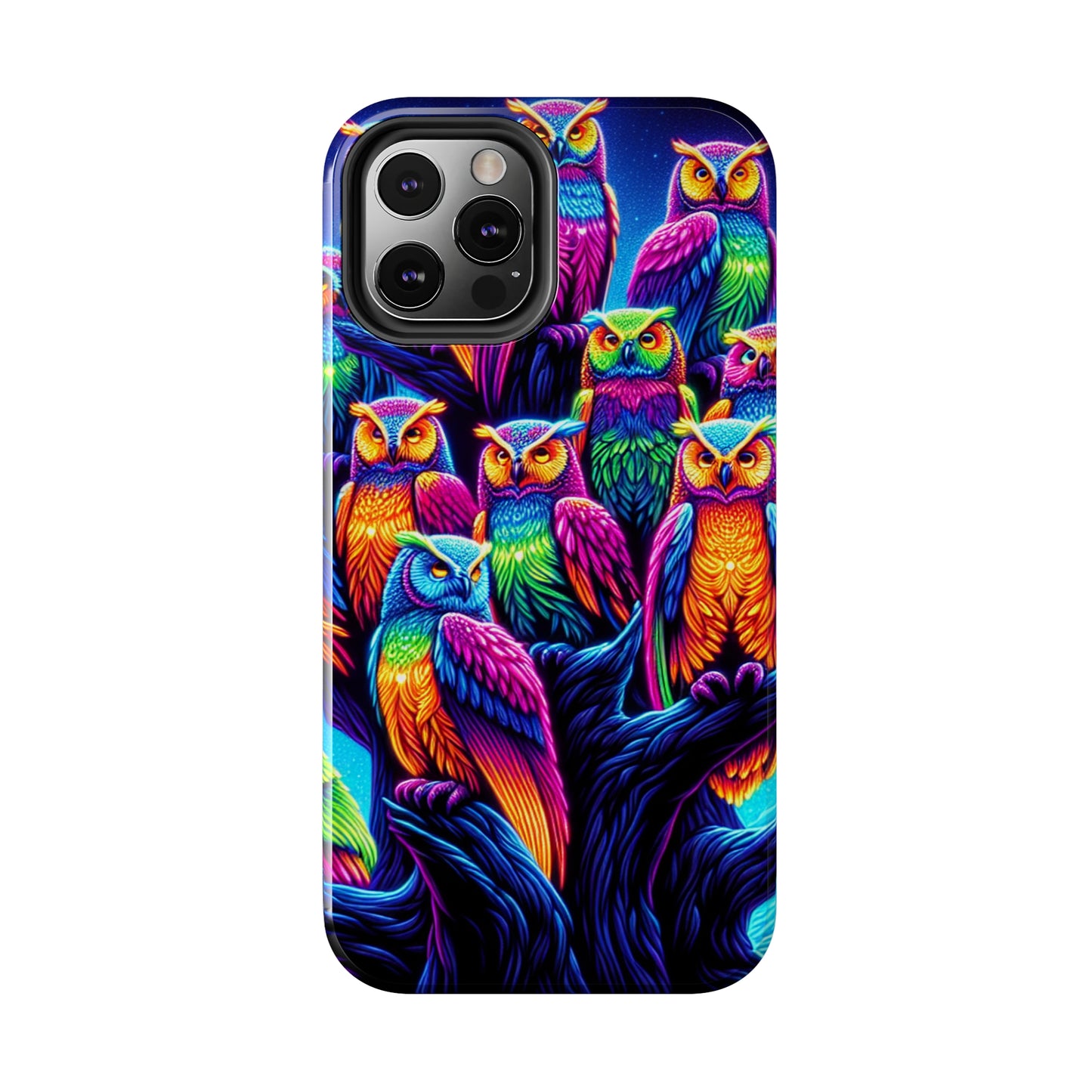 Neon Nocturne. NEON Owls Tough Phone Case