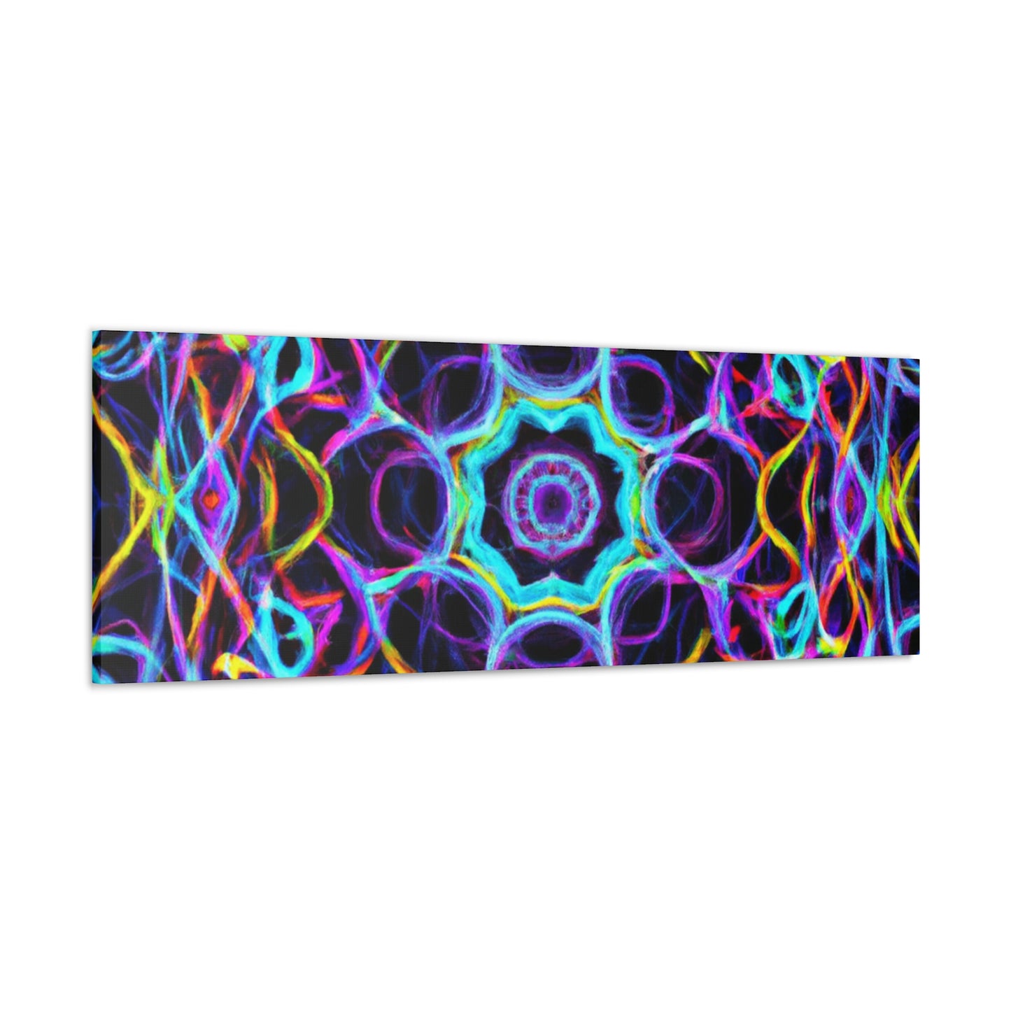 Neon Infinity Voyage. Trippy Infinity Patterns Art Canvas