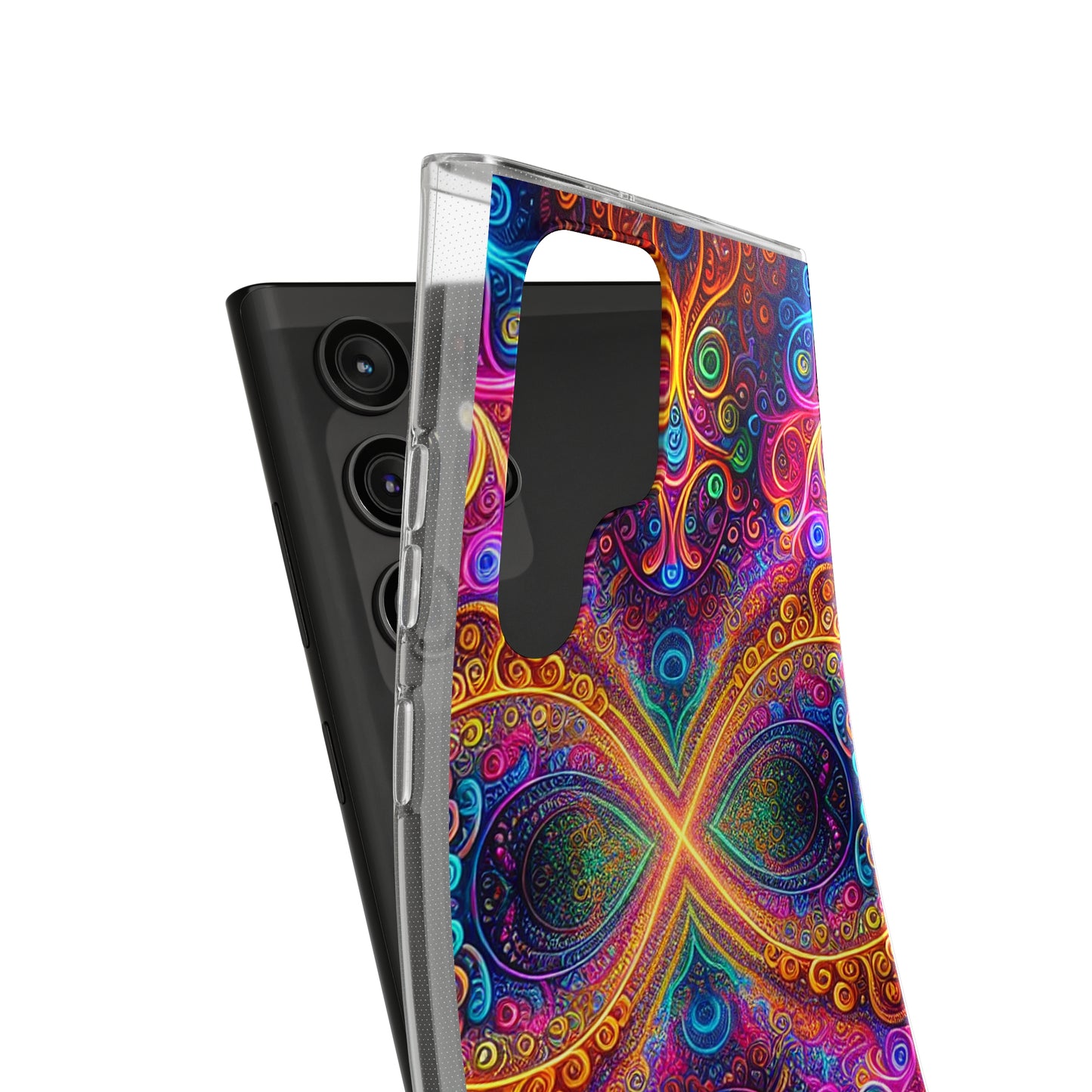 Vibrant Trippy Neon Infinity Swirls Infinity Patterns Art Polycarbonate Phone Case