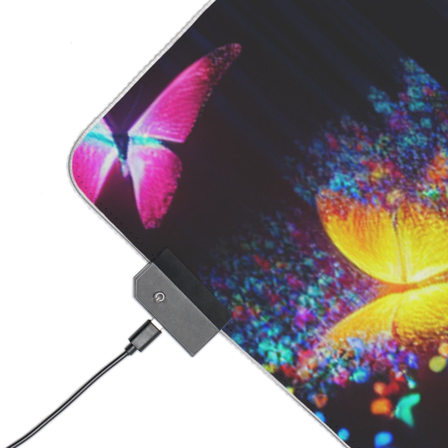 "Euphoric Fauna" NEON Butterflies and Mushrooms LED Mousepad