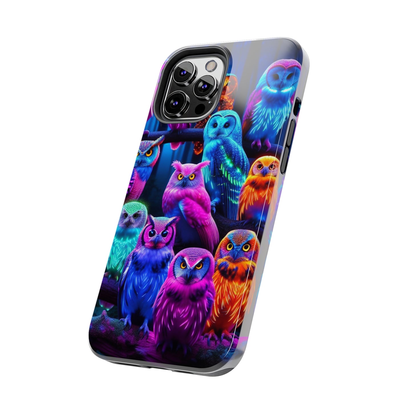 Neon Party of Owls NEON Owls Phone Case Iphone 7 8 9 10 11 12 13 14 Pro Max Mini Plus XR XS SE