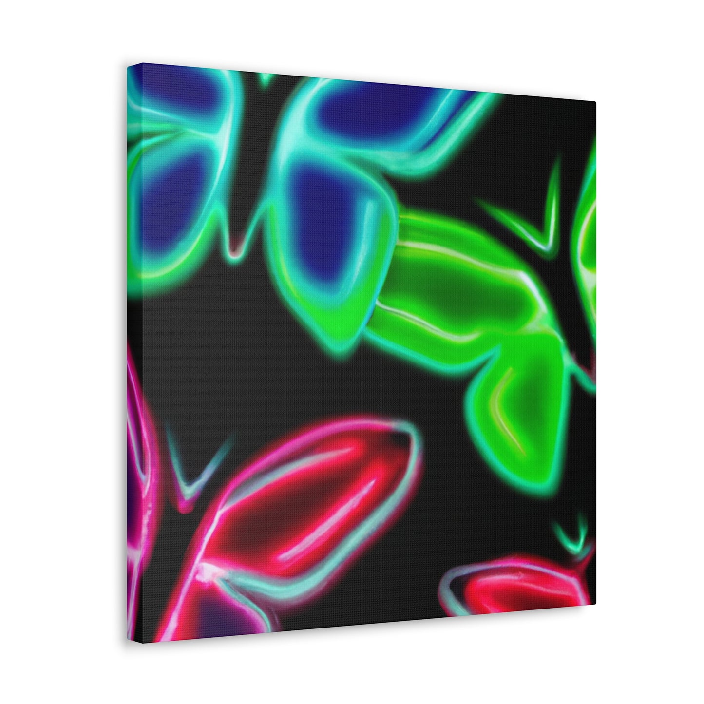 Neon Butterflies Cascade. Neon Butterflies Art Canvas