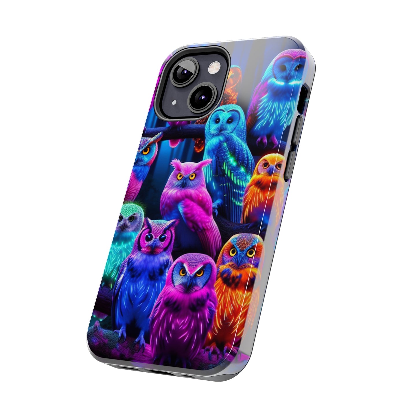 Neon Party of Owls NEON Owls Phone Case Iphone 7 8 9 10 11 12 13 14 Pro Max Mini Plus XR XS SE