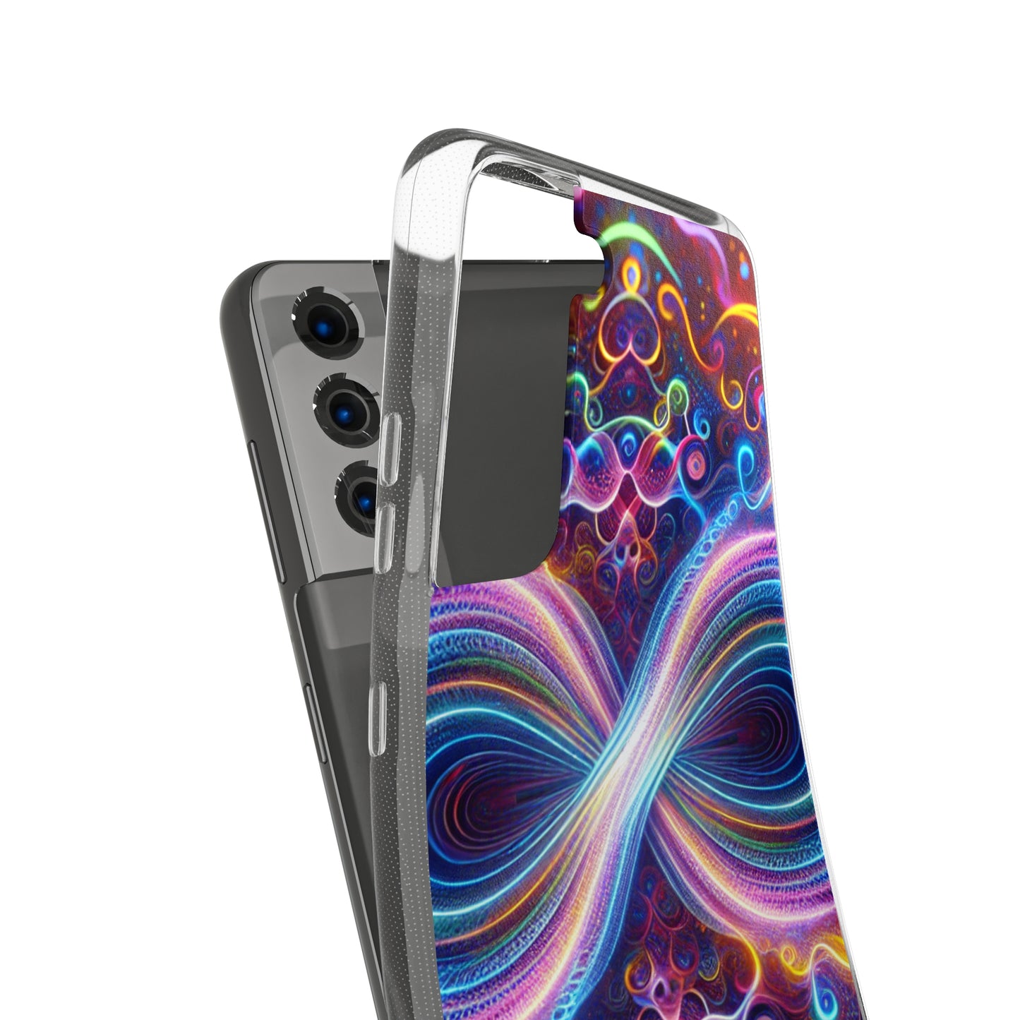 "Neon Infinity Bliss" Infinity Patterns Art Polycarbonate Phone Case