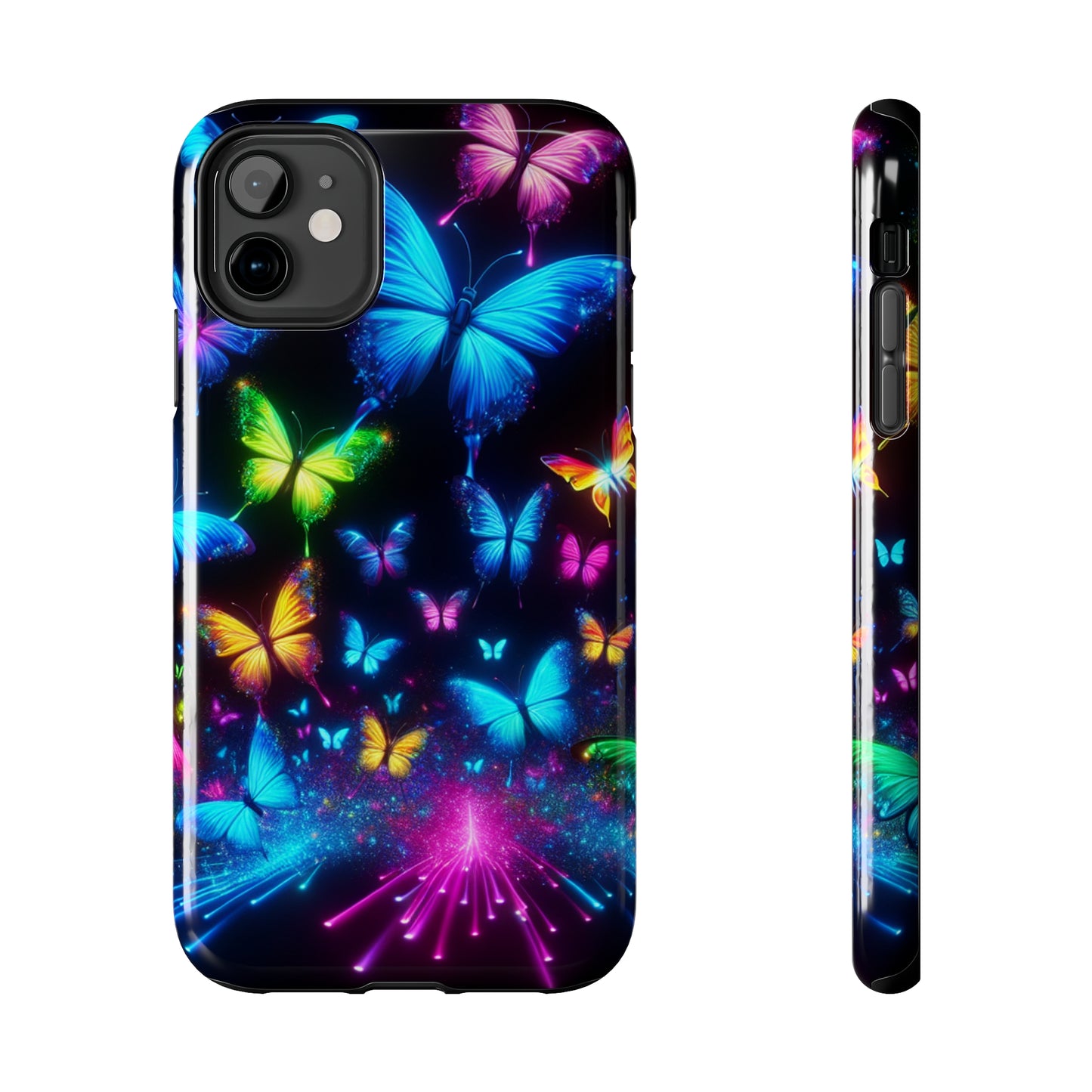 "Electric Flutterby Glow" NEON Butterflies Tough Phone Case