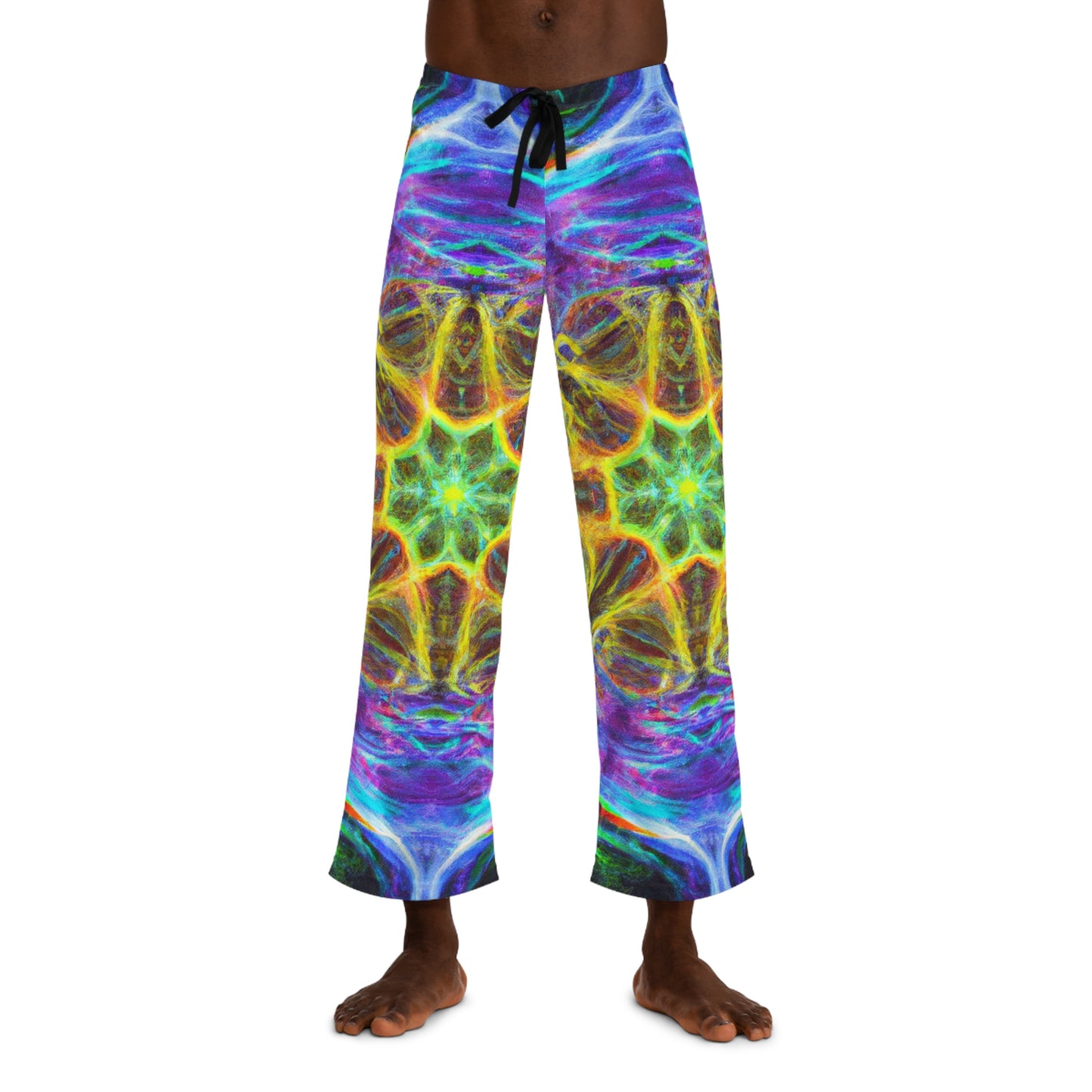 TDB Cosmic Neon Dreamscape. Trippy Infinity Patterns Mens Pajama Pants